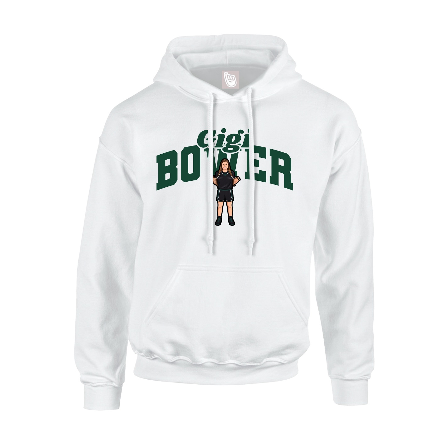 Youth Hoodie — Signature Arch in White