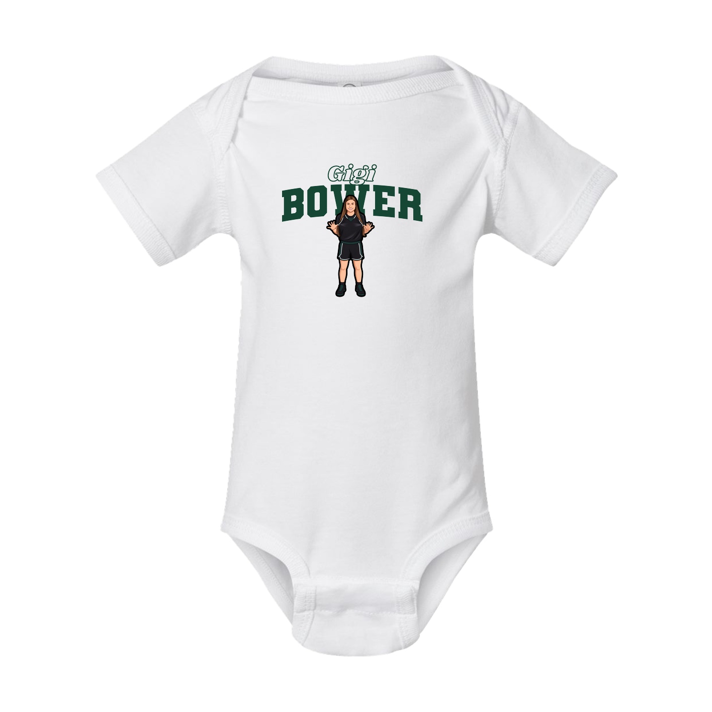 Baby Onesie — Name Arch in White