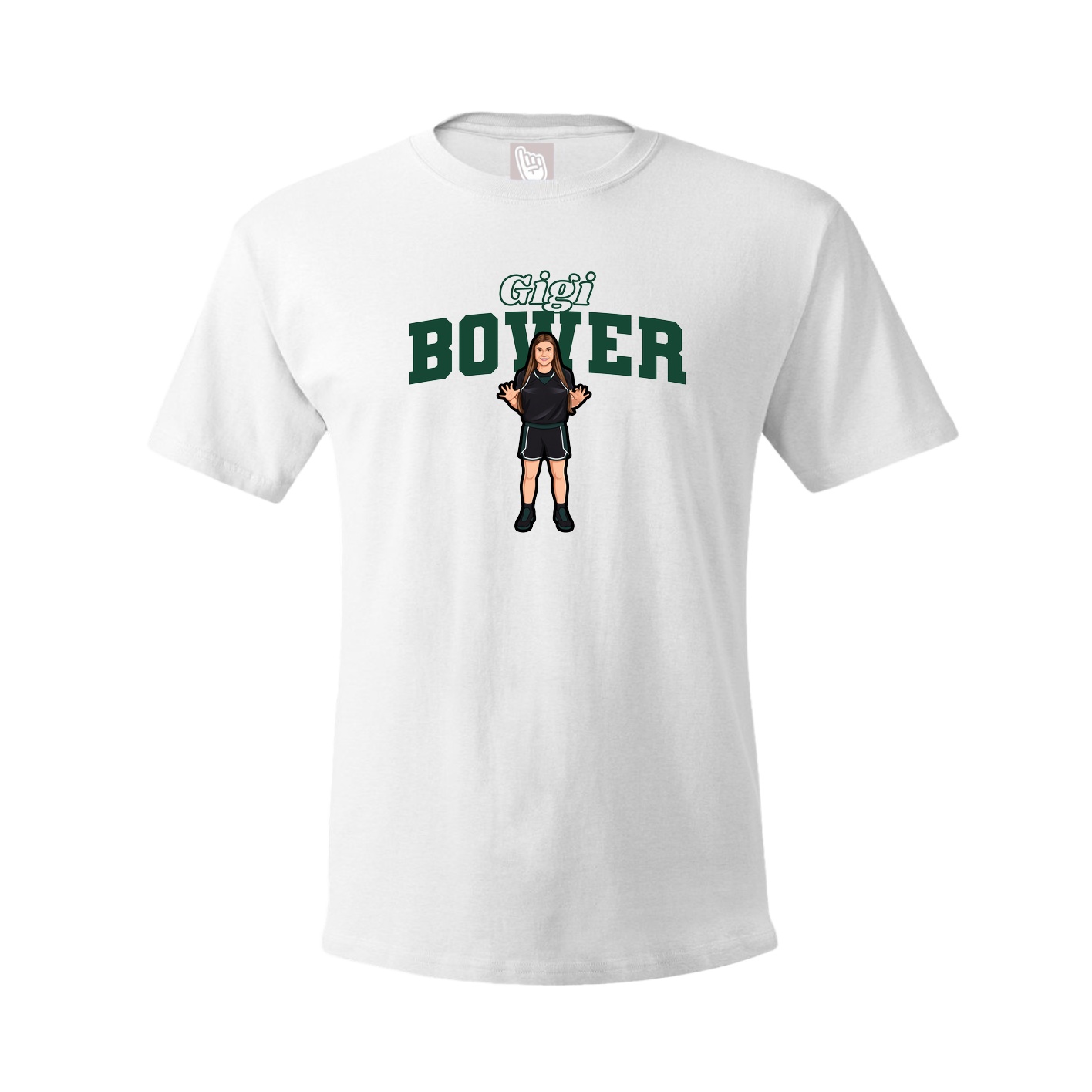 Youth Tee — Name Arch in White