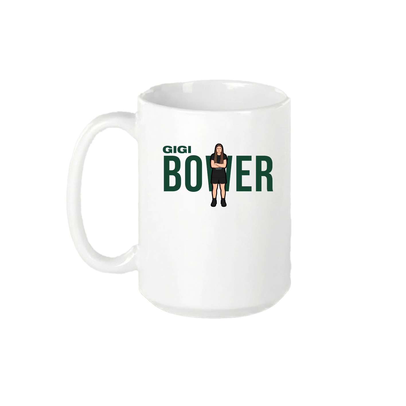 15oz Coffee Mug — Player Name in White