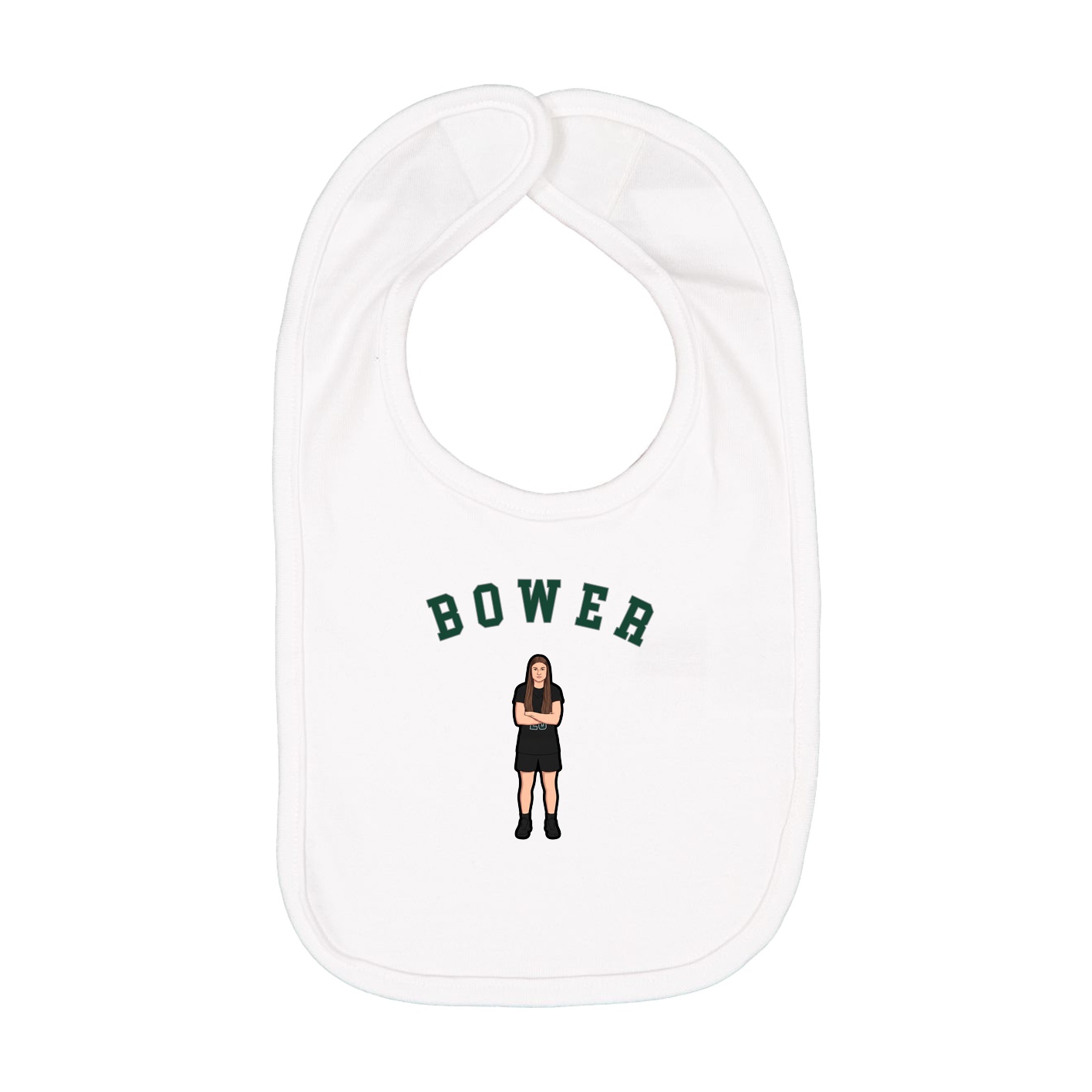 Infant Bib — Shirsey Arch in White