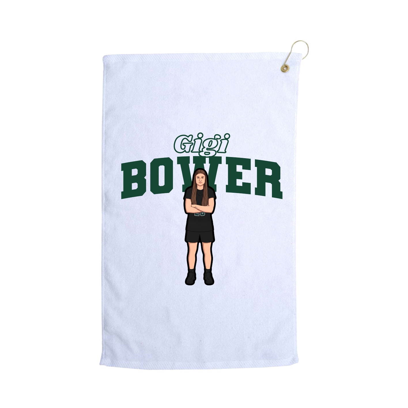 Golf Towel — Name Arch in White