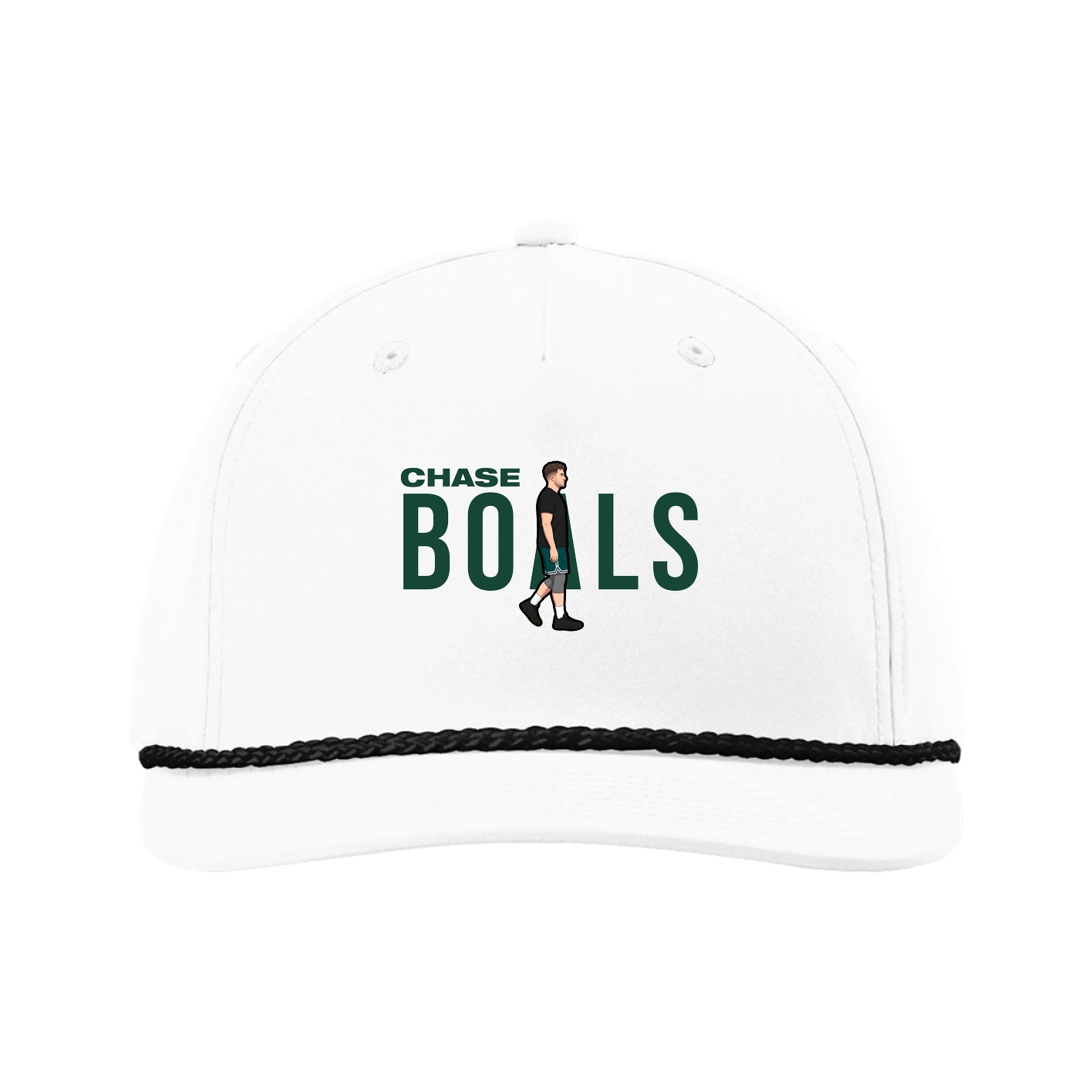 Five-Panel Classic Rope Cap — Player Name in White