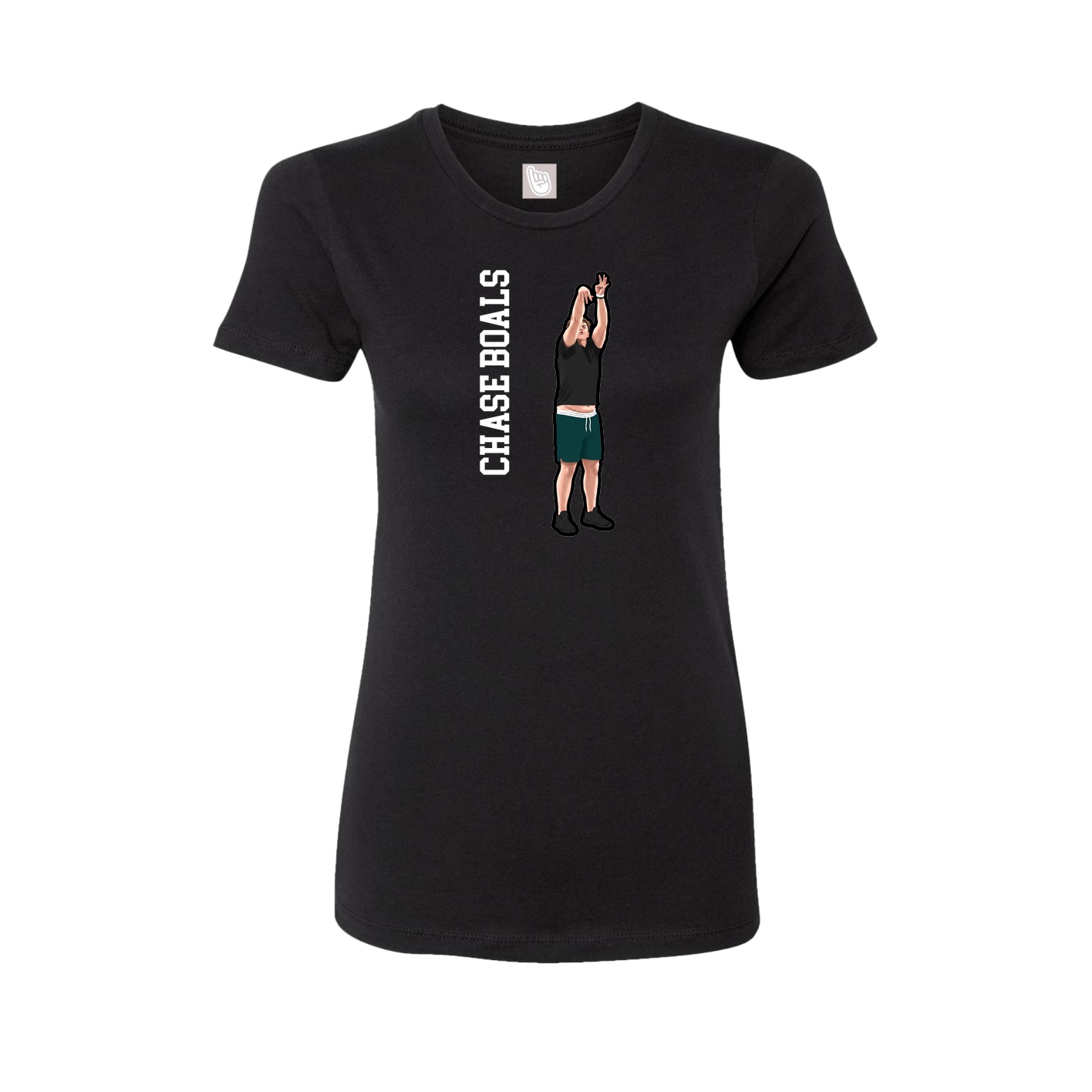 Fitted Women's Tee — Name Vertical in Black