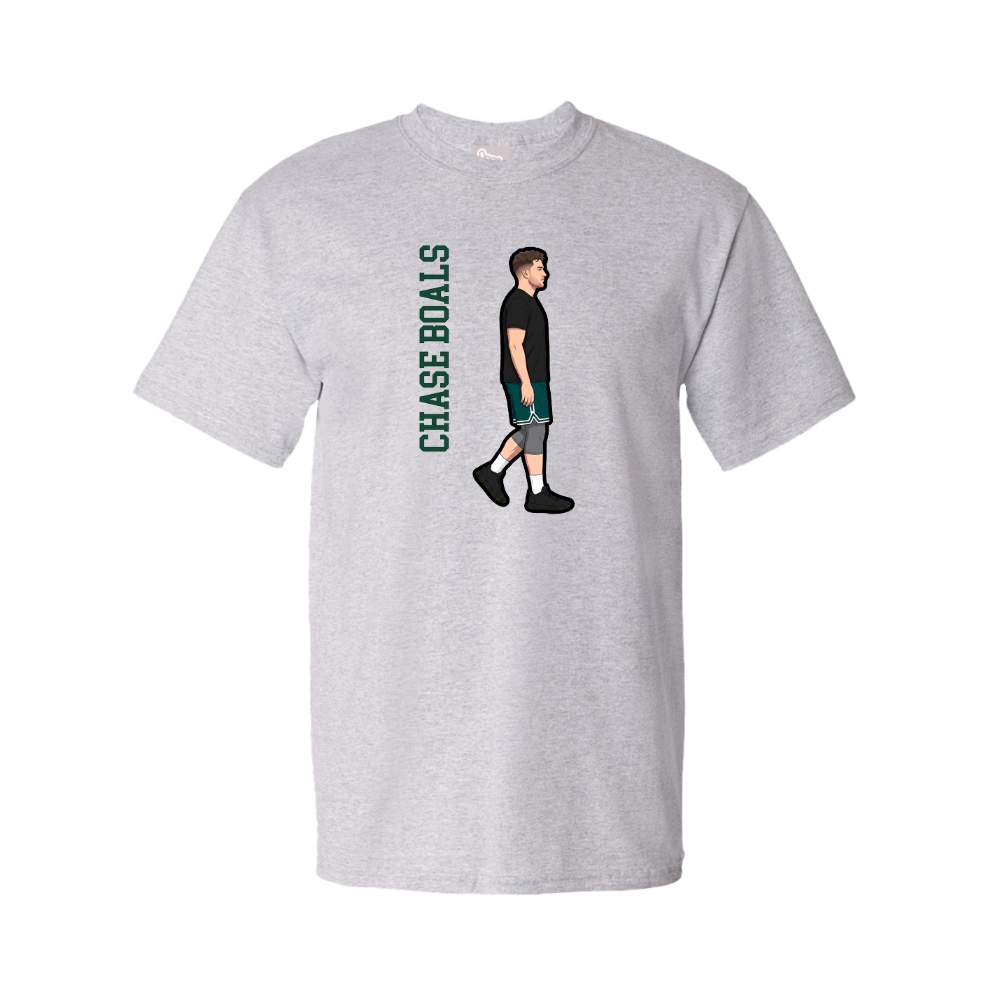 Youth Tee — Name Vertical in Grey