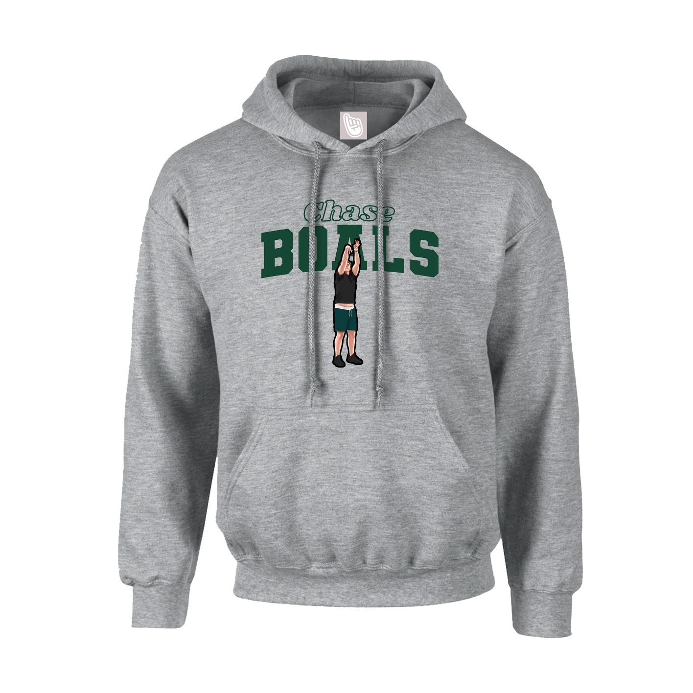 Youth Hoodie — Name Arch in Grey