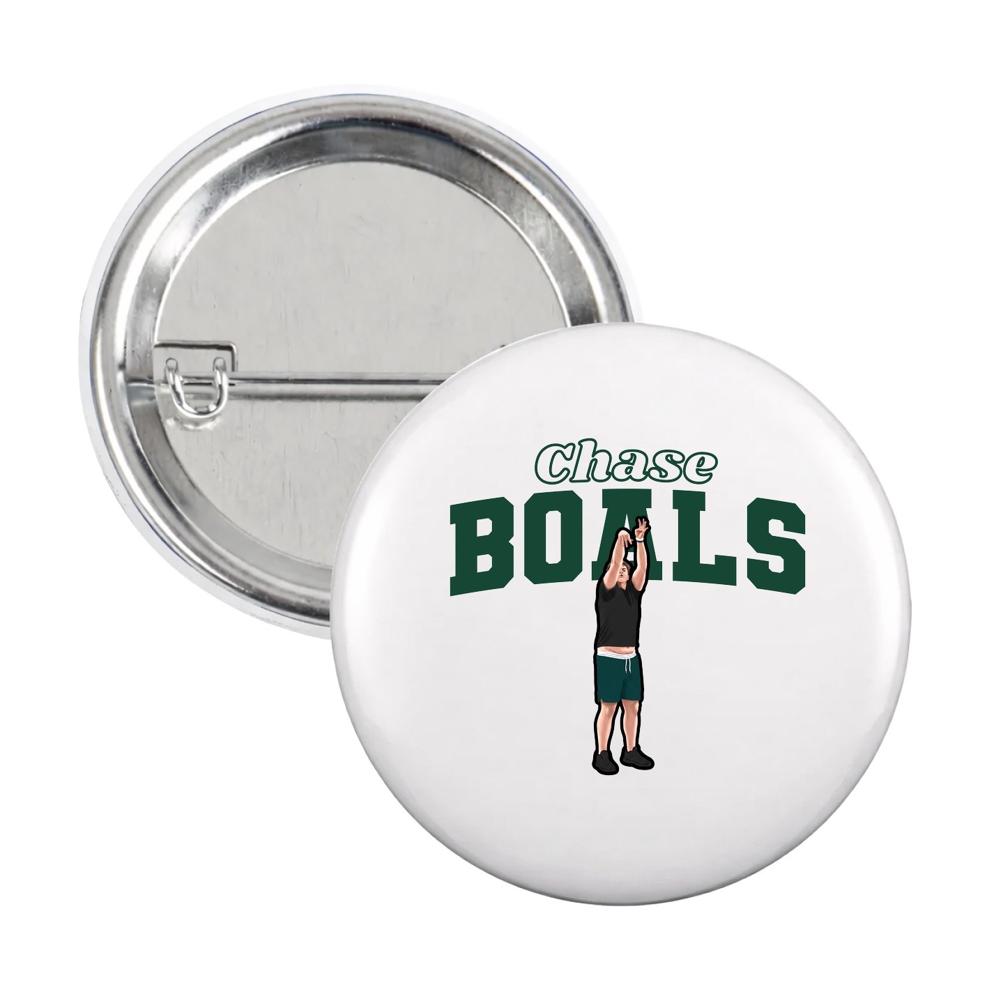 Game Day Button — Name Arch in White