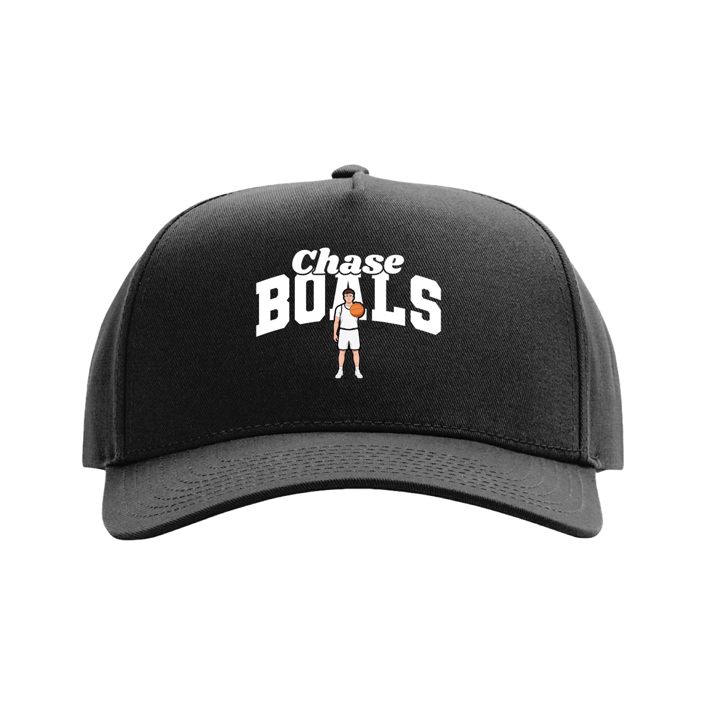 Full Fabric Five-Panel Champ Cap — Signature Arch in Black