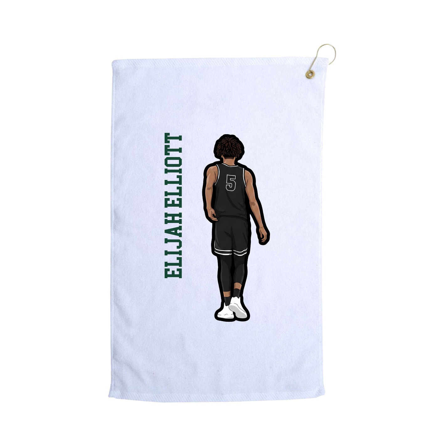 Golf Towel — Name Vertical in White