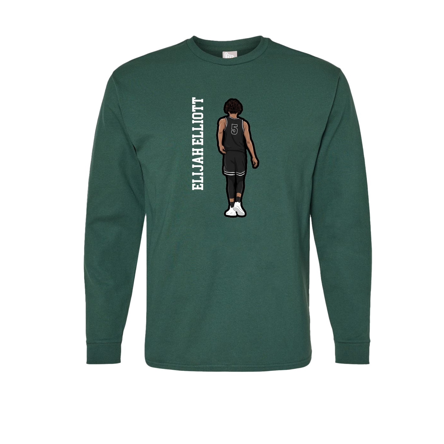 Long Sleeve Tee — Name Vertical in Green