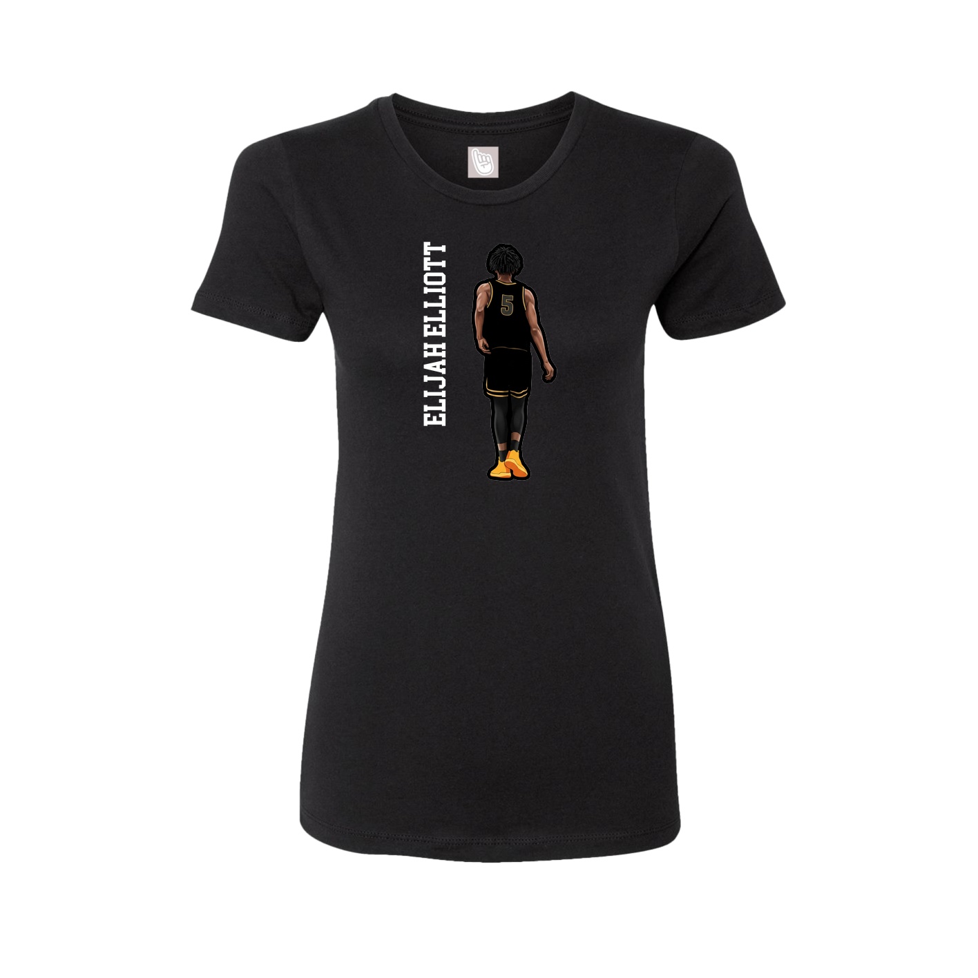 Fitted Women's Tee — Name Vertical in Black