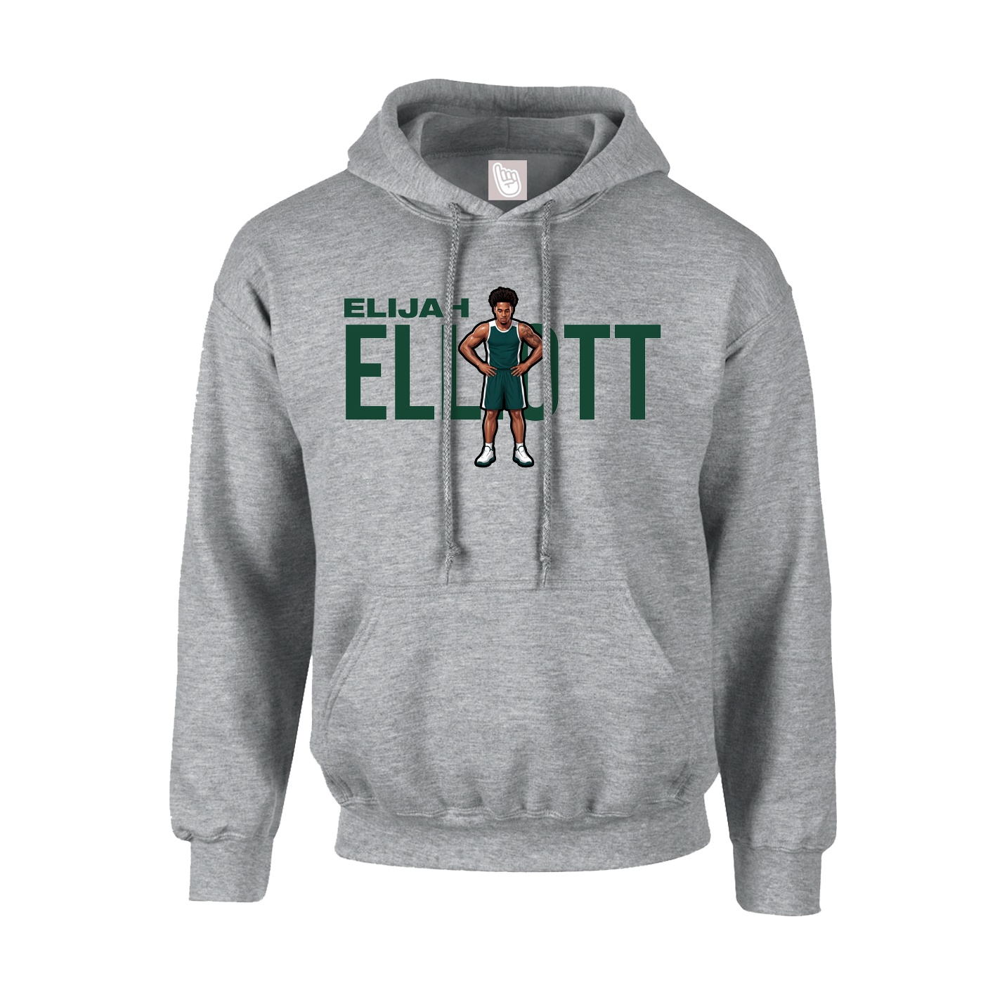 Hoodie — Player Name in Grey