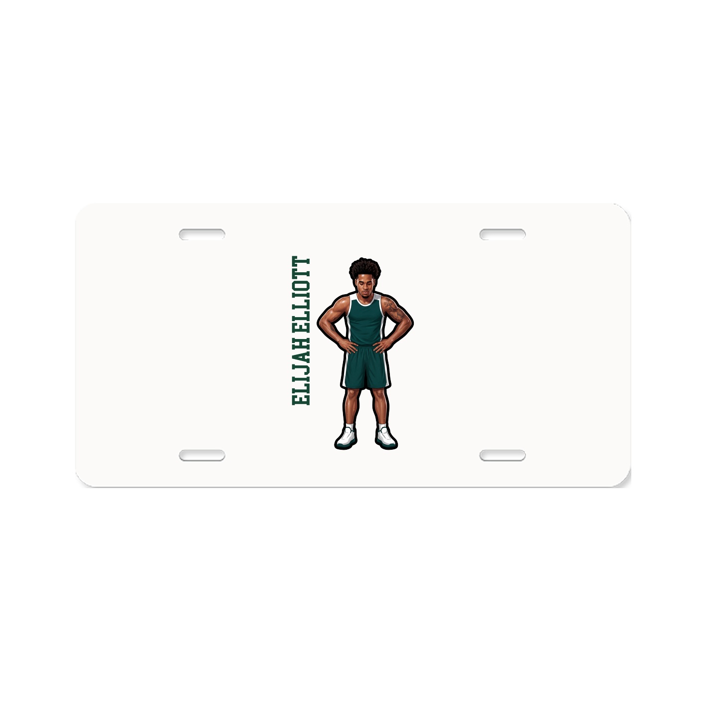 License Plate — Name Vertical in Classic