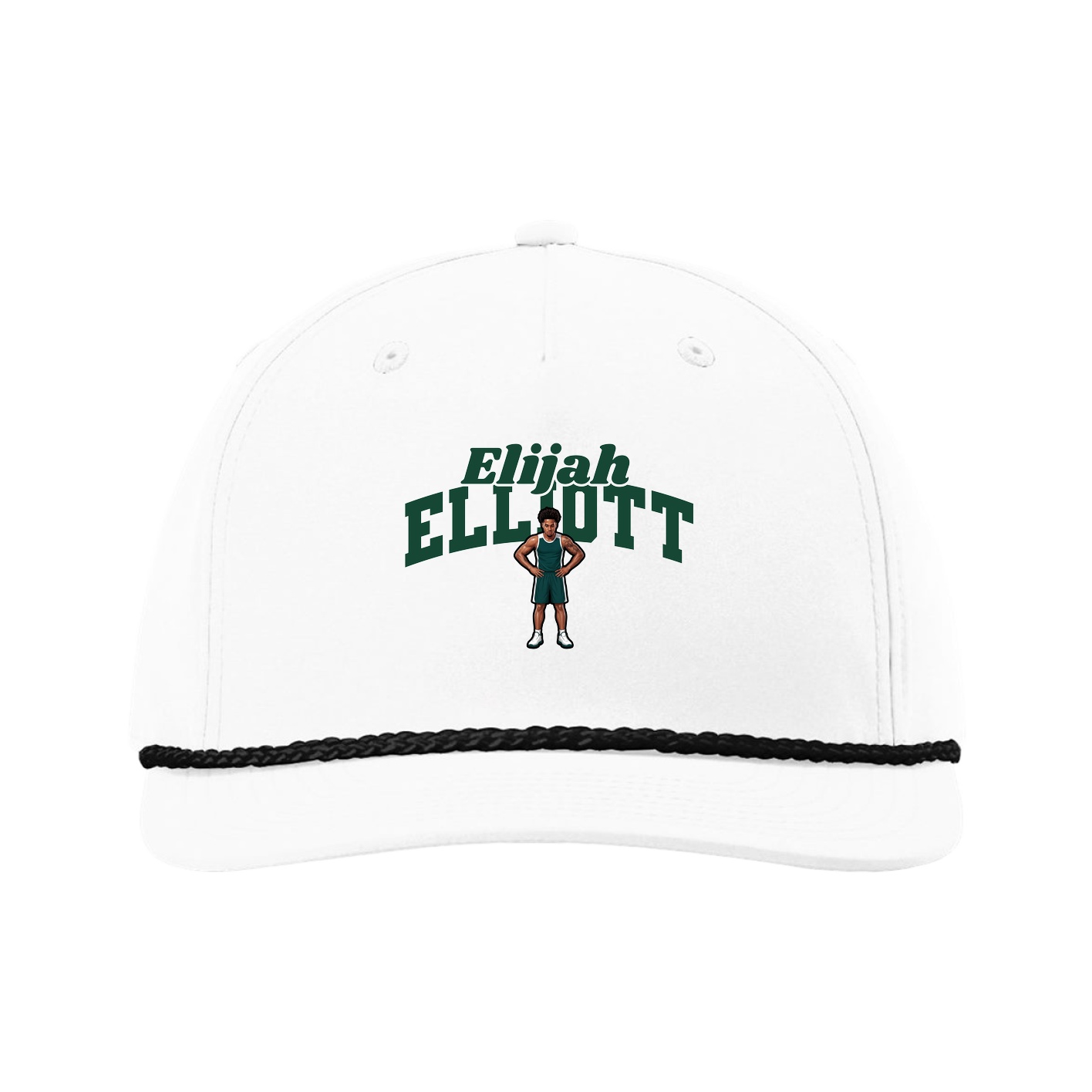 Five-Panel Classic Rope Cap — Signature Arch in White