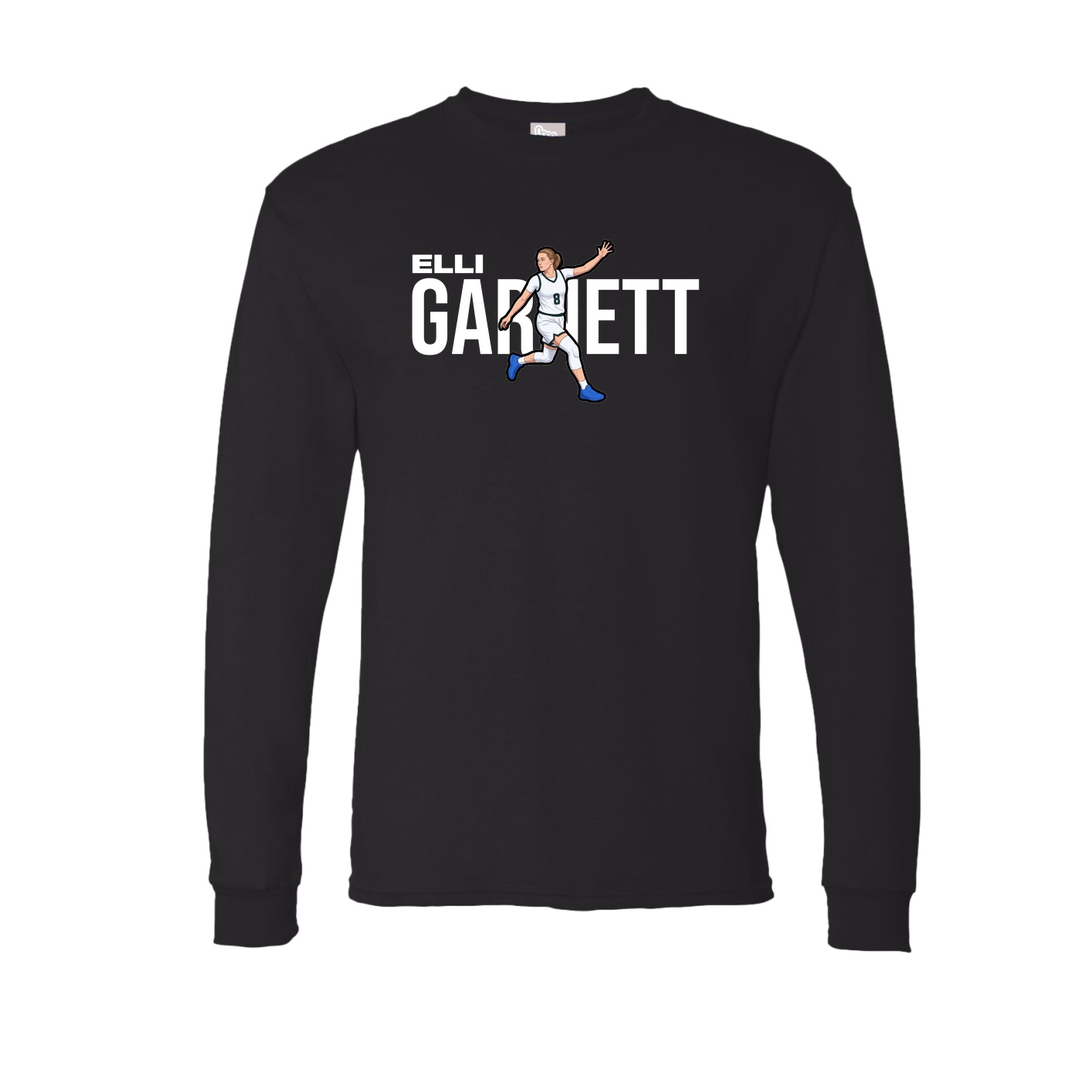 Long Sleeve Tee — Player Name in Black
