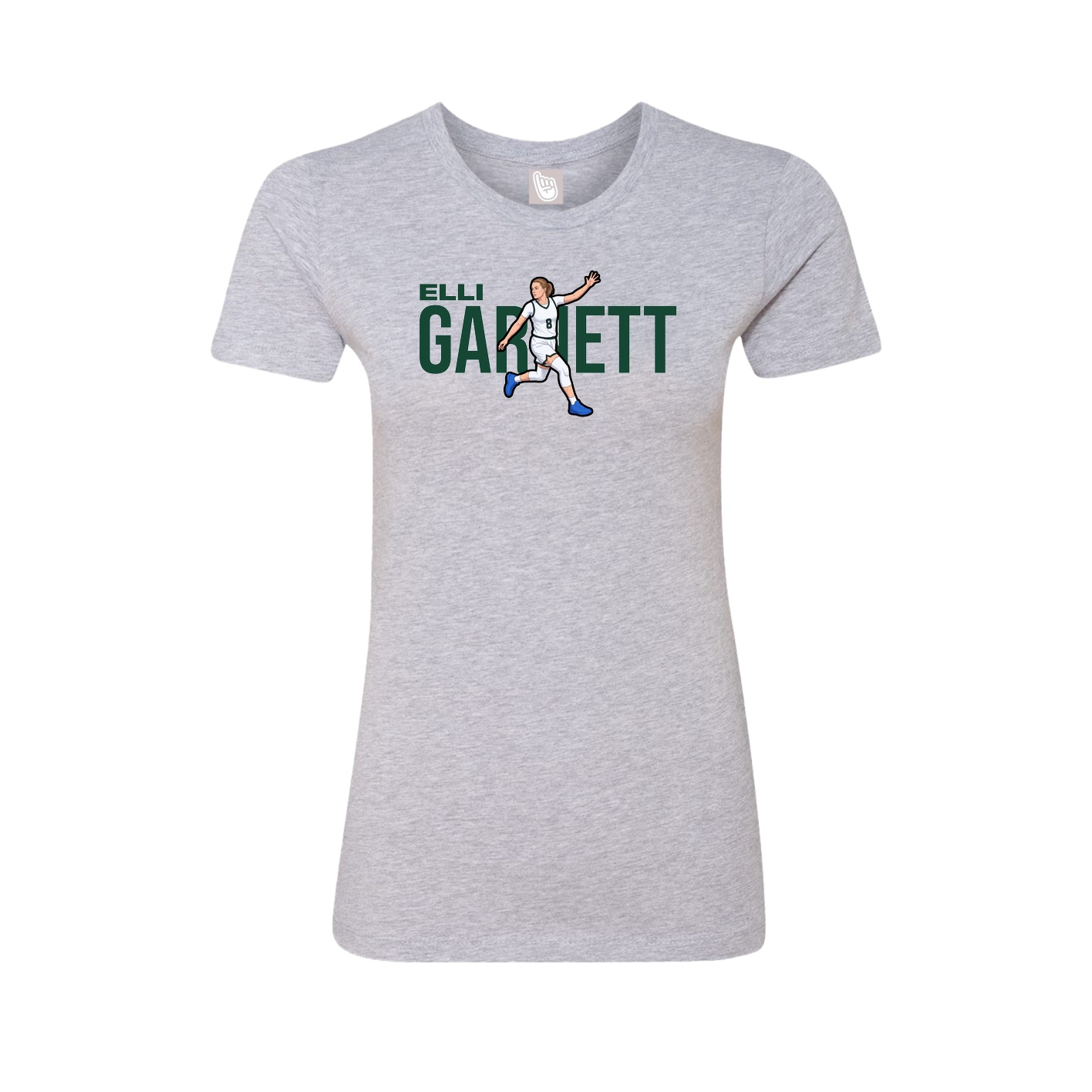 Fitted Women's Tee — Player Name in Grey