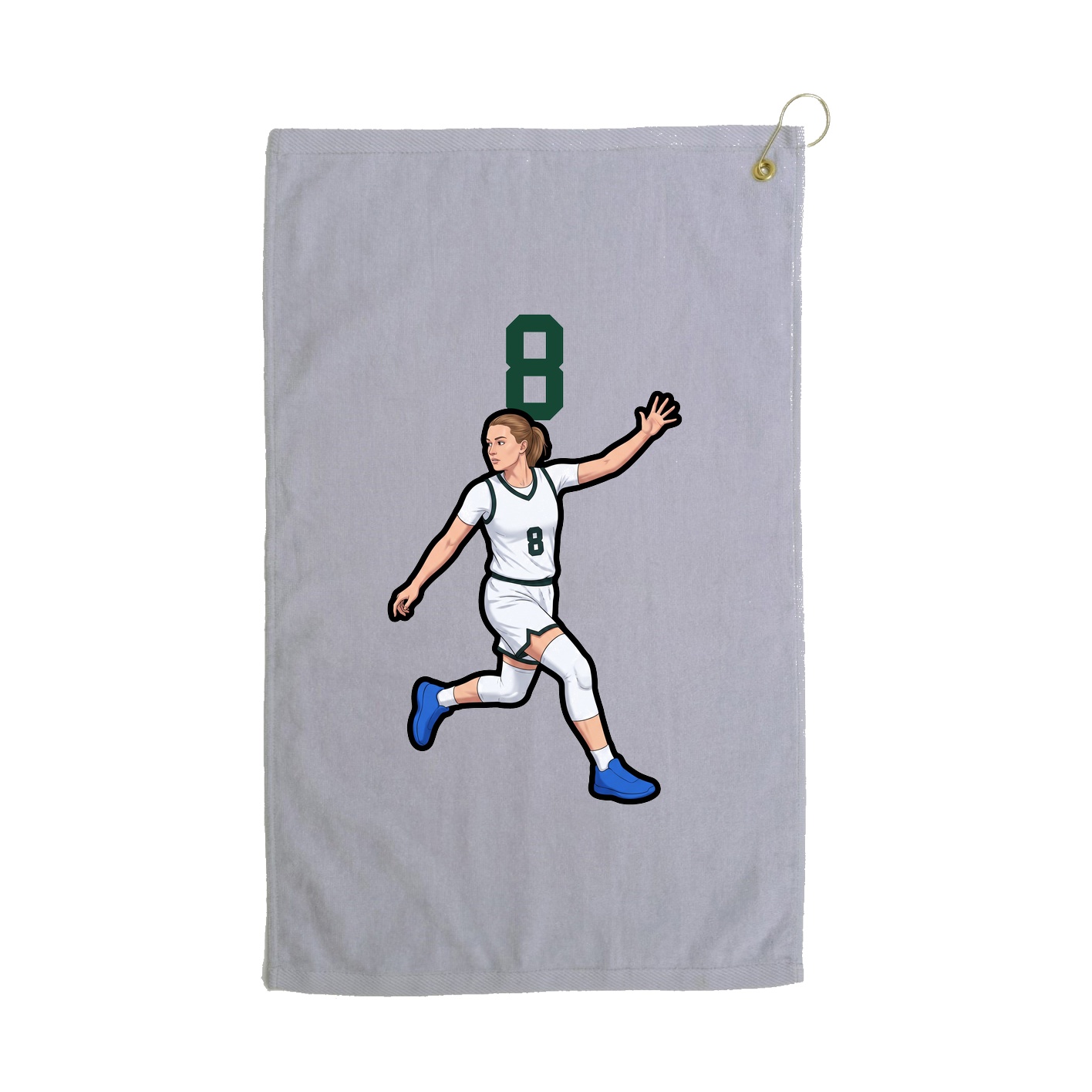 Golf Towel — Number Top in Grey