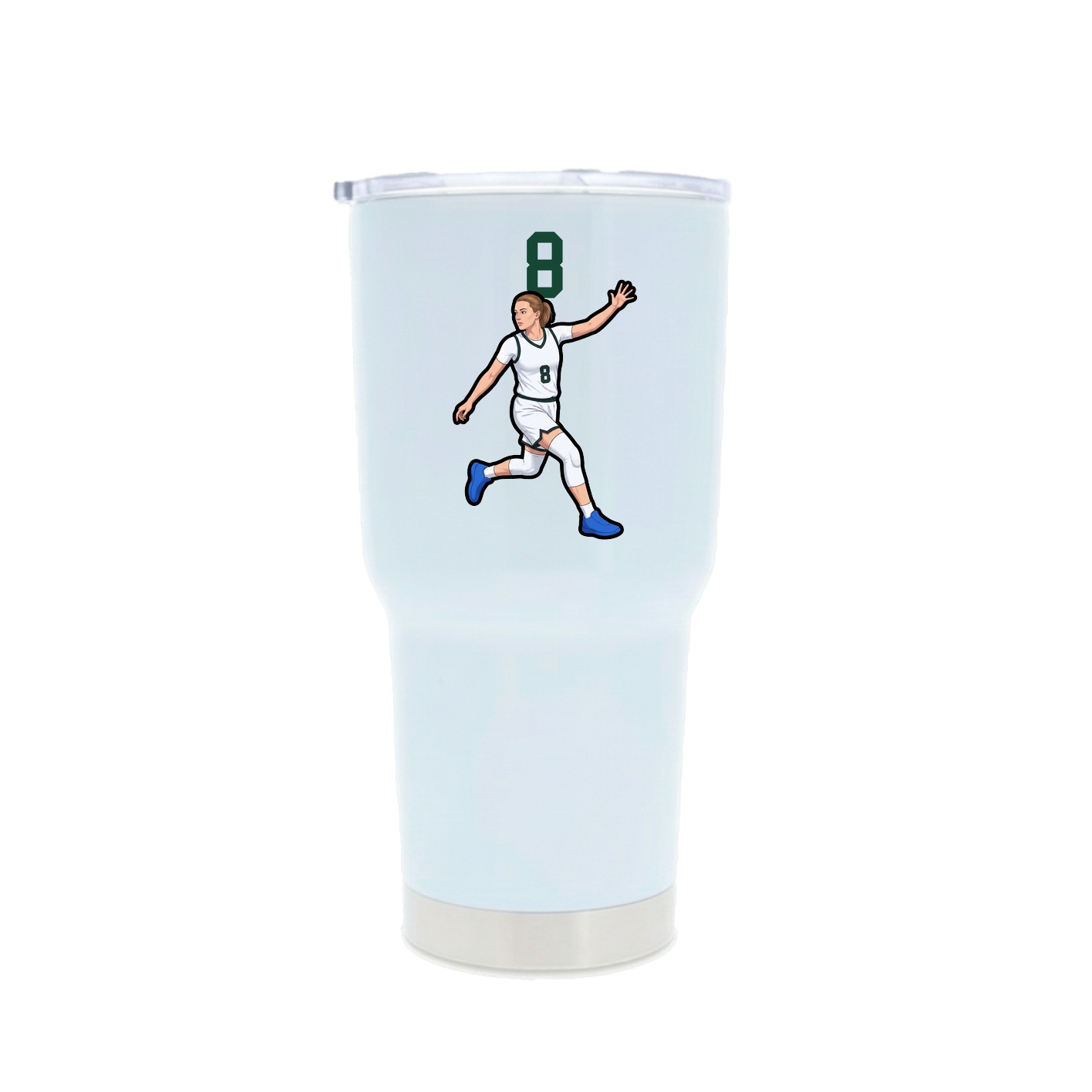 30oz Stainless Steel Tumbler — Number Top in White