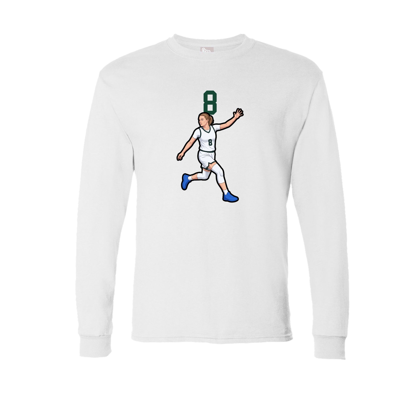 Long Sleeve Tee — Number Top in White