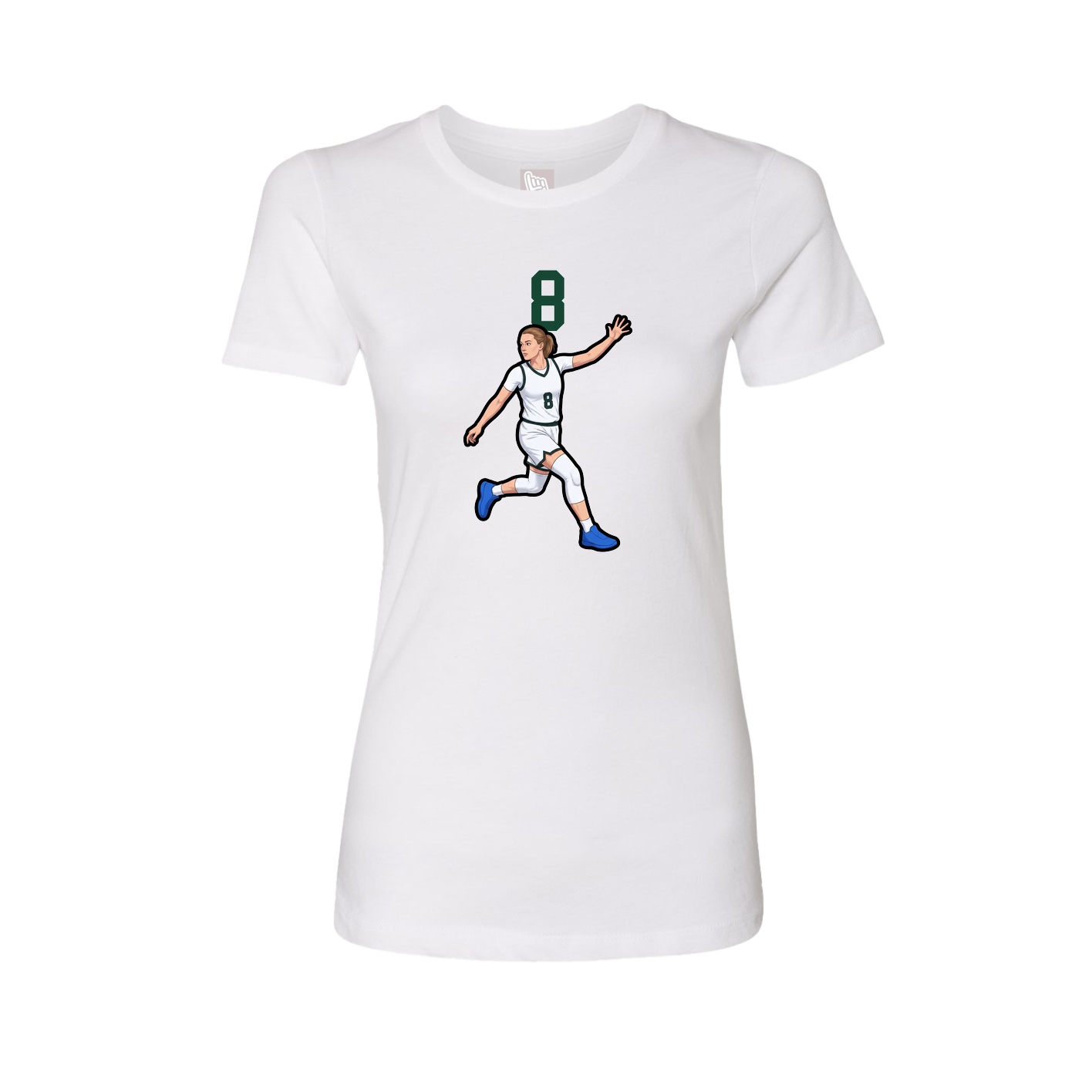 Fitted Women's Tee — Number Top in White