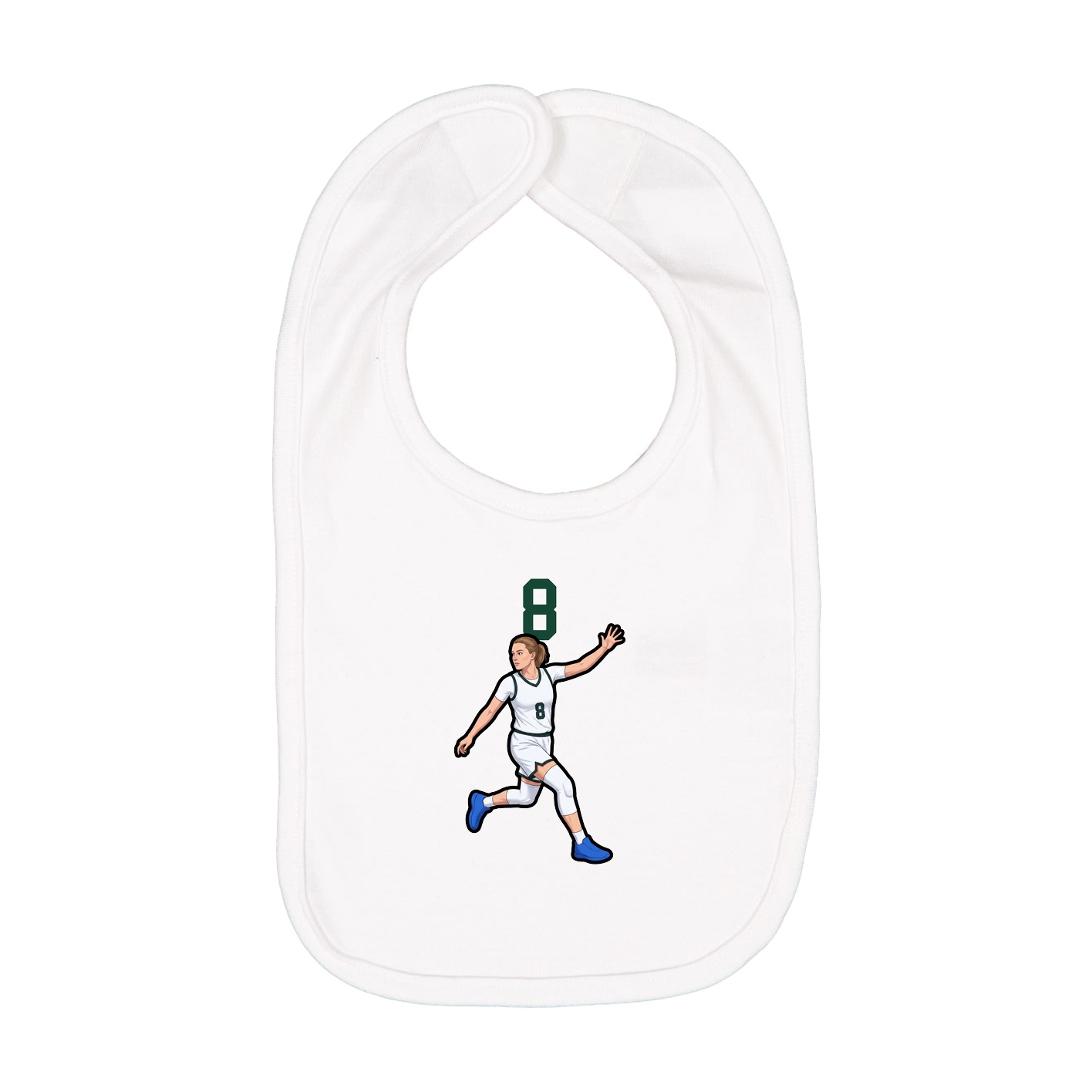 Infant Bib — Number Top in White