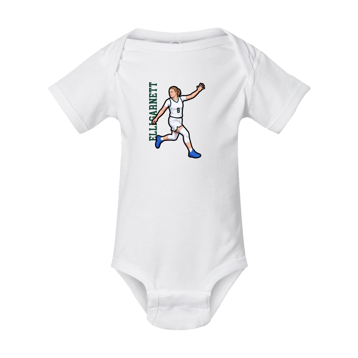 Baby Onesie — Name Vertical in White