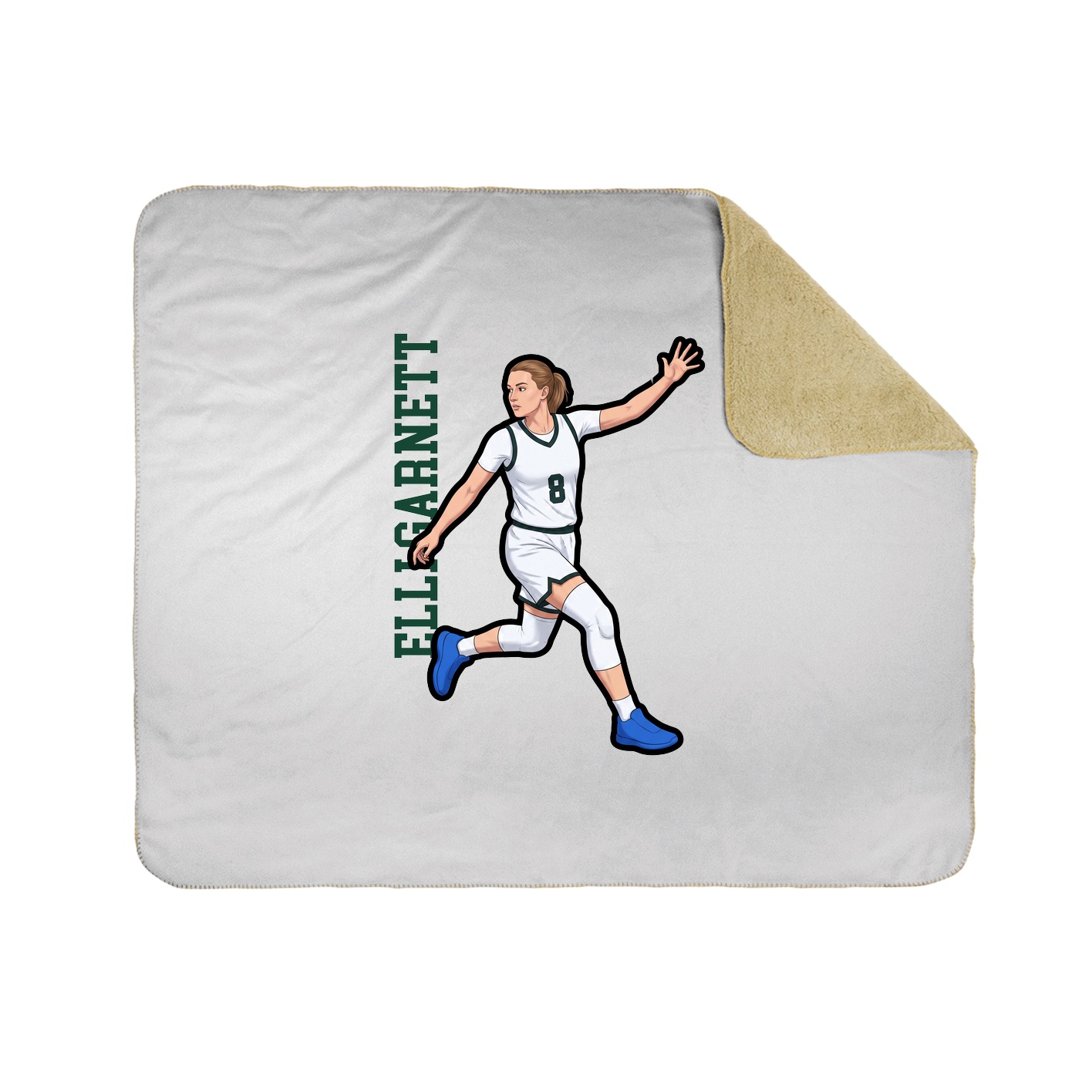Throw Blanket — Name Vertical in White
