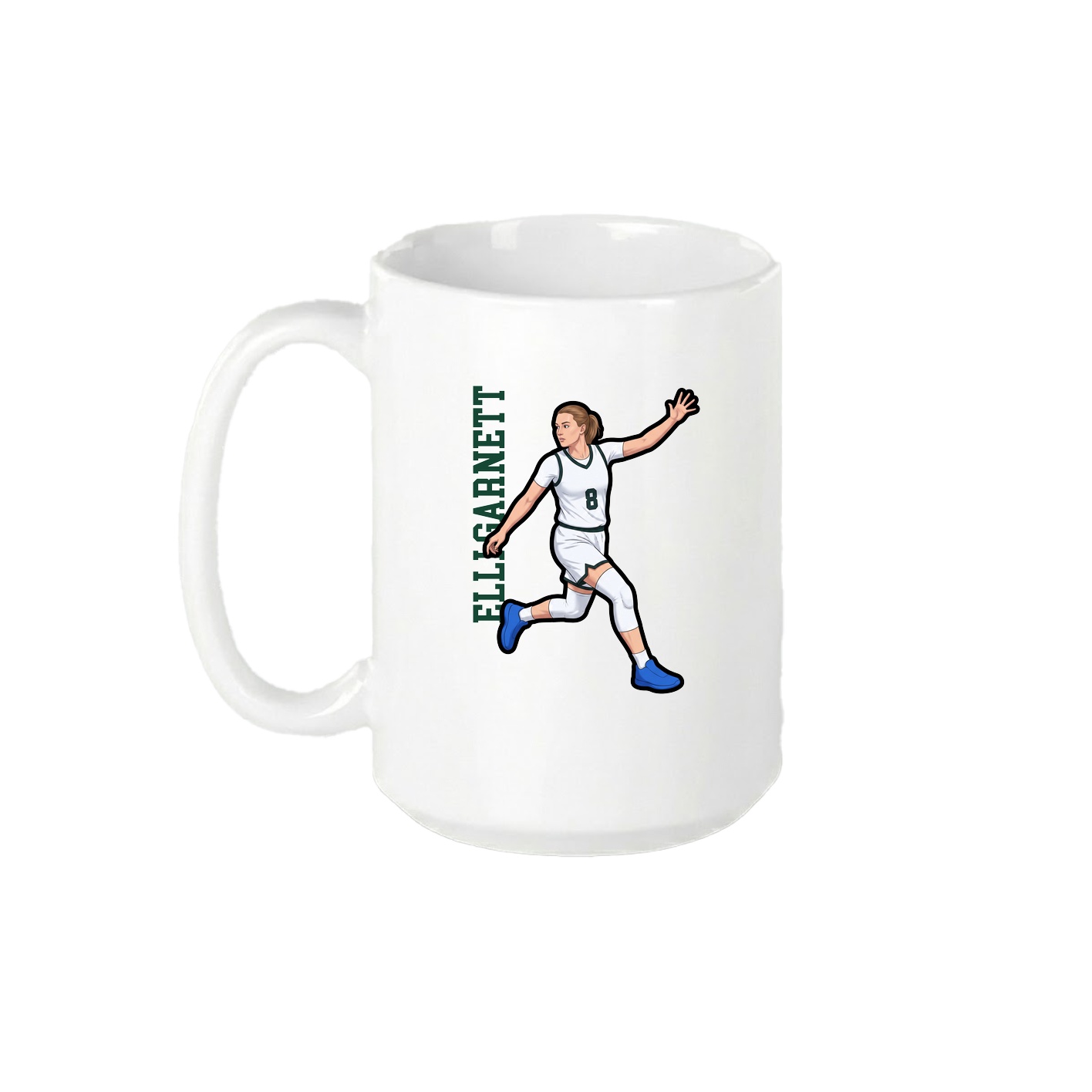 15oz Coffee Mug — Name Vertical in White