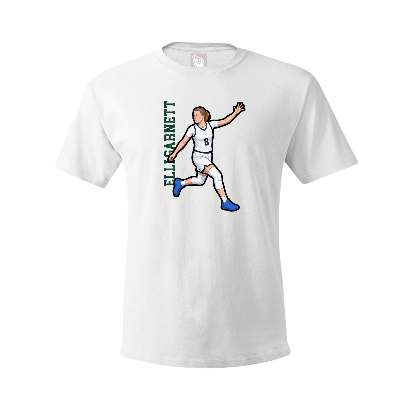 Tee — Name Vertical in White