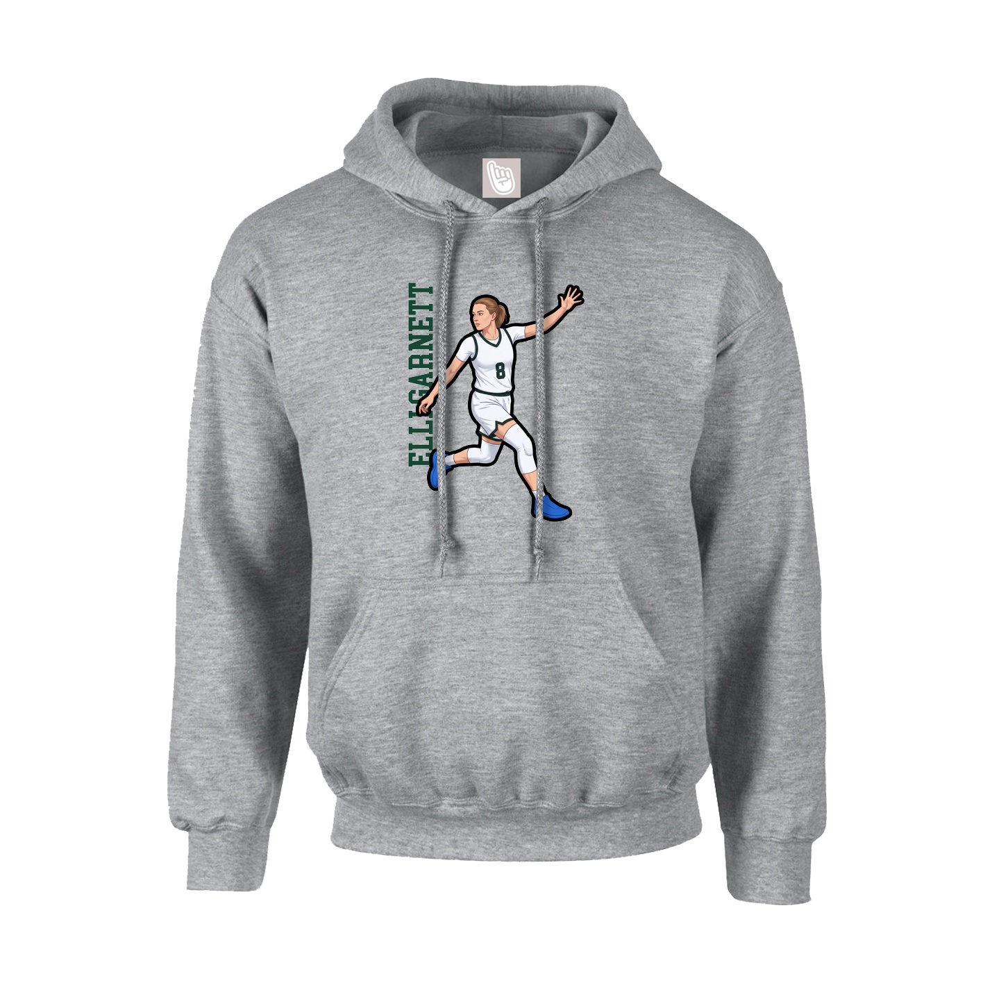 Youth Hoodie — Name Vertical in Grey