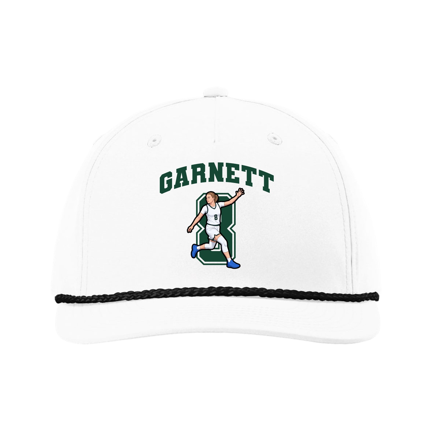 Five-Panel Classic Rope Cap — Number in White
