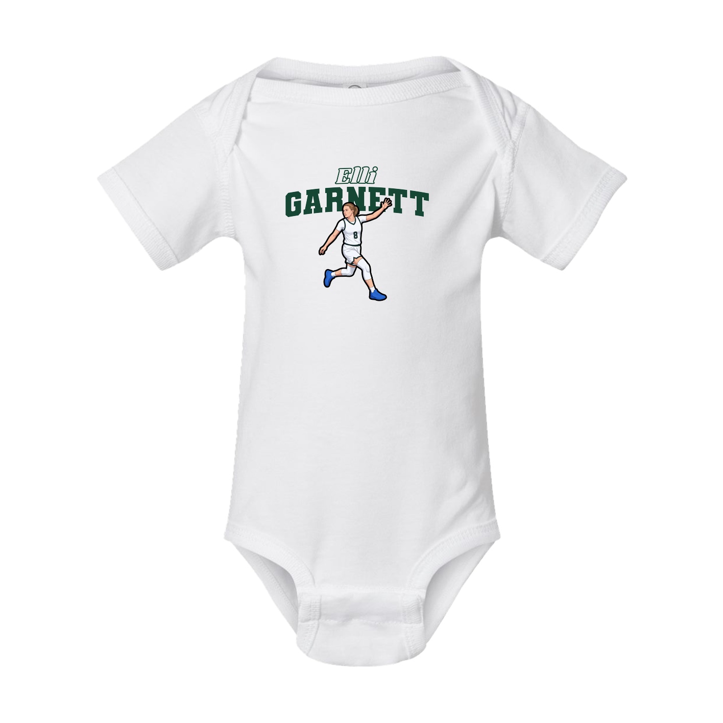 Baby Onesie — Name Arch in White