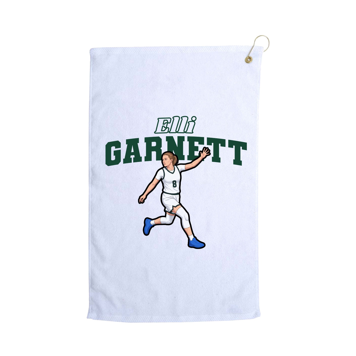 Golf Towel — Name Arch in White
