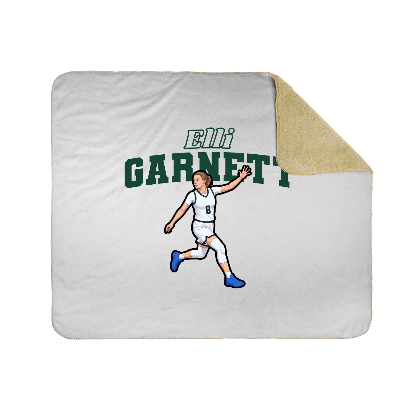Throw Blanket — Name Arch in White