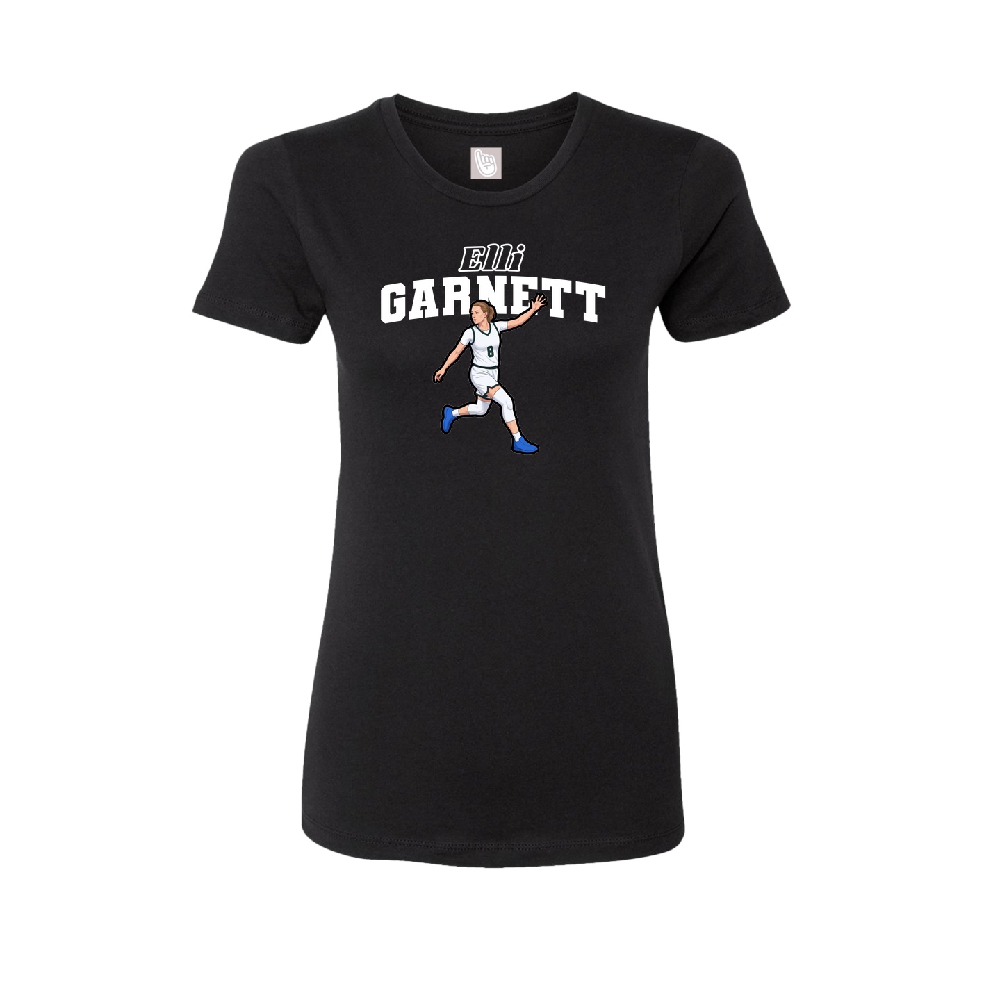 Fitted Women's Tee — Name Arch in Black
