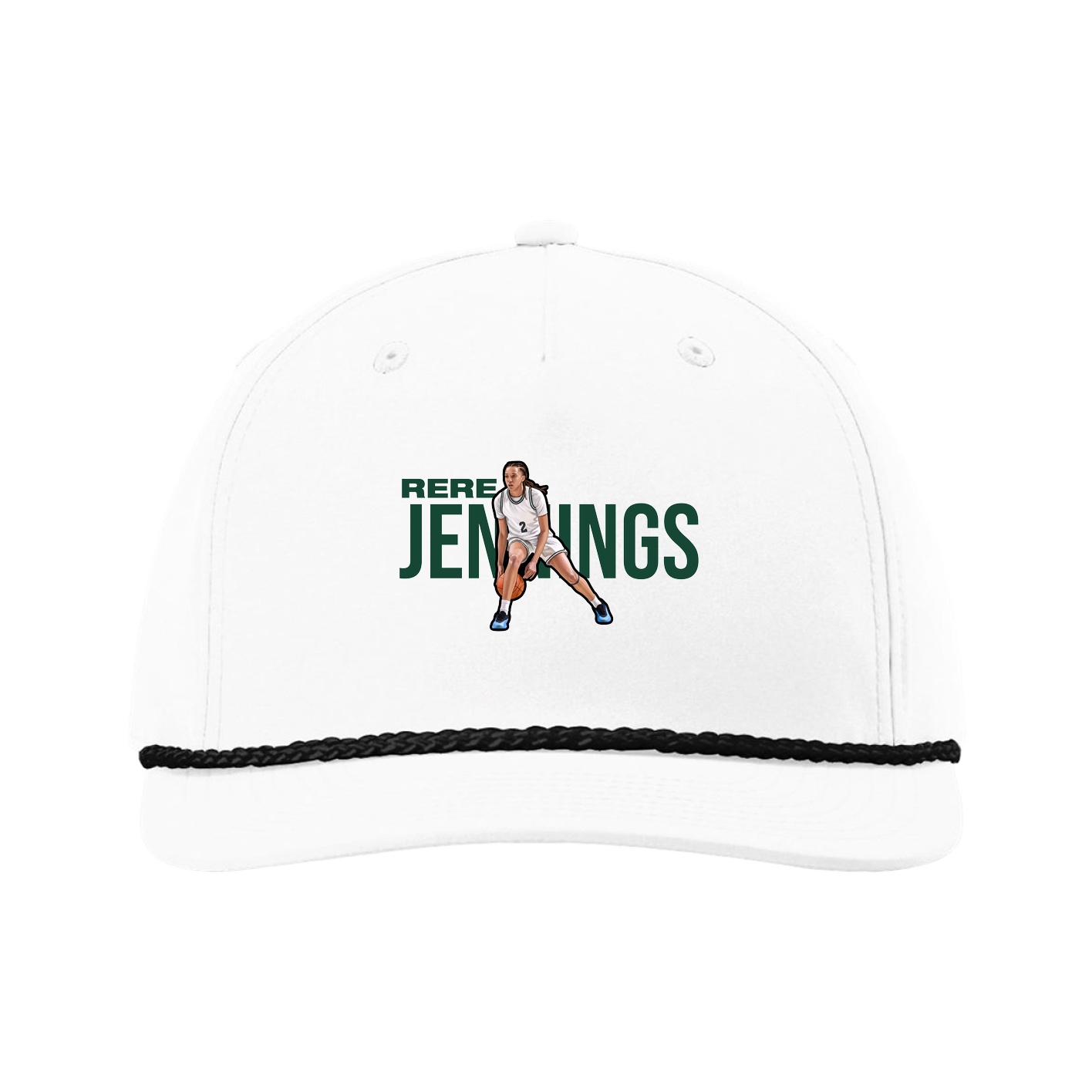Five-Panel Classic Rope Cap — Player Name in White