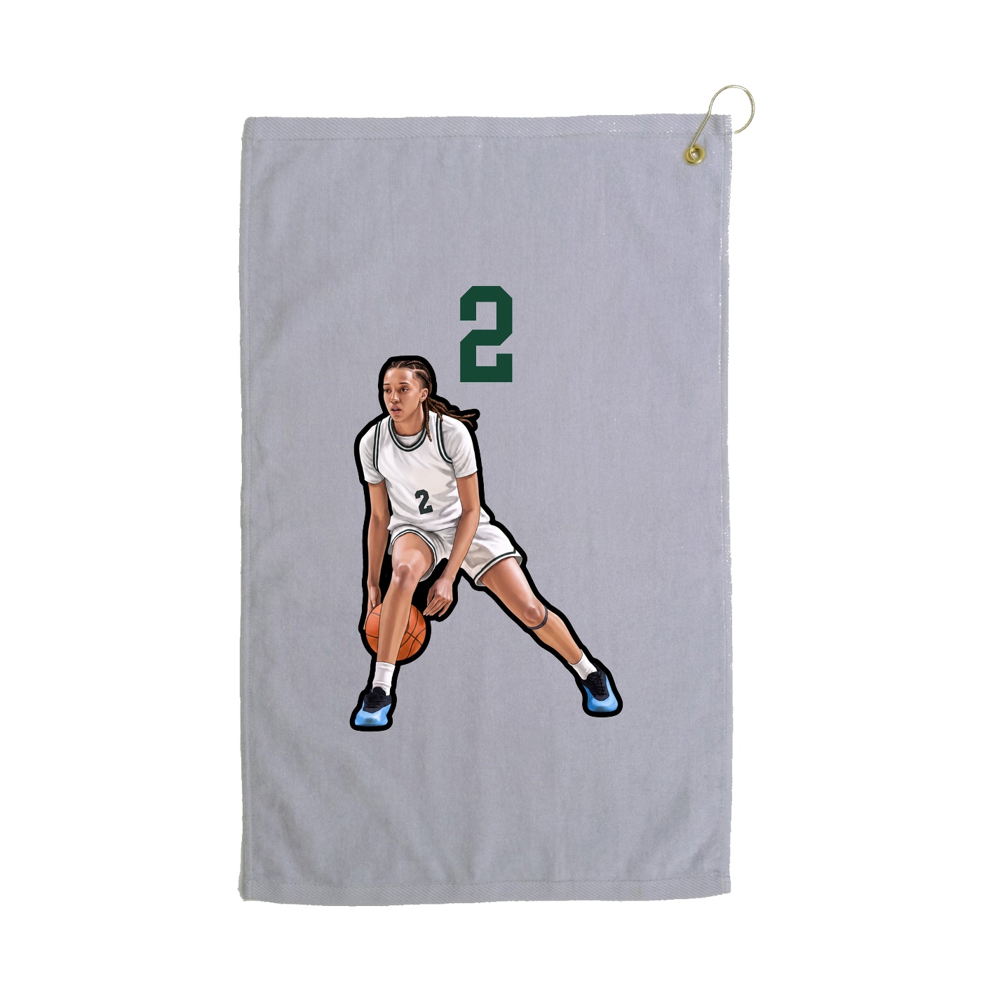 Golf Towel — Number Top in Grey