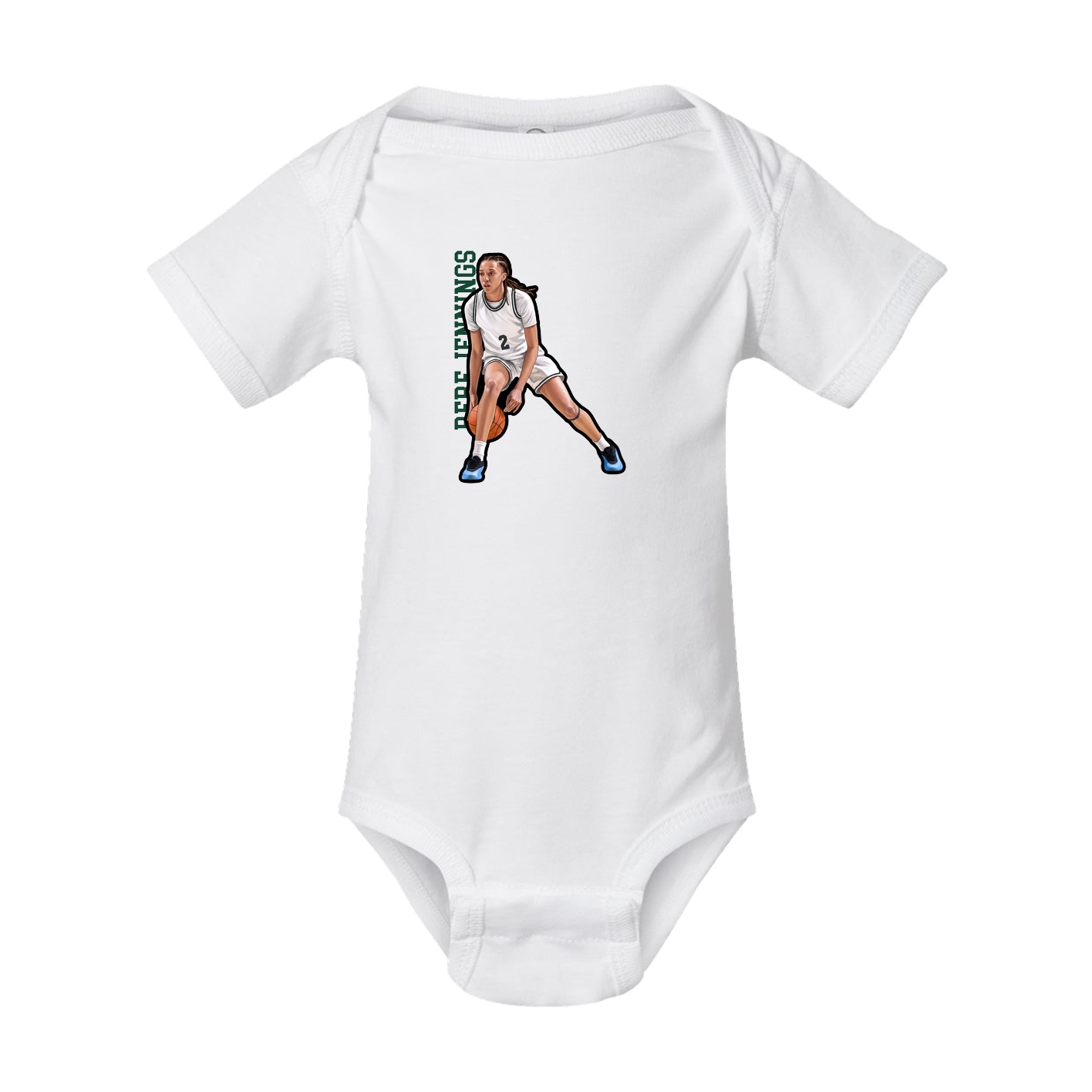 Baby Onesie — Name Vertical in White