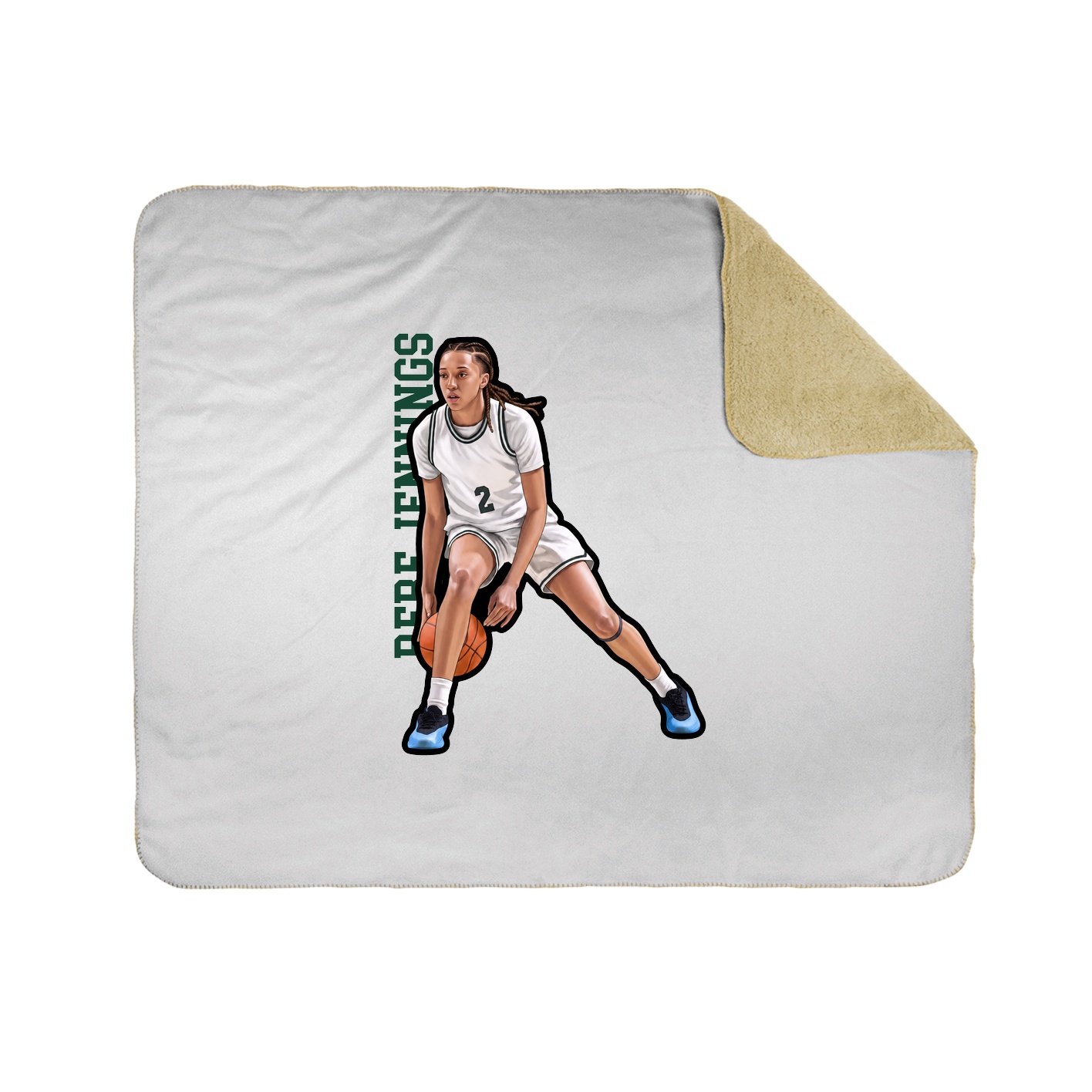 Throw Blanket — Name Vertical in White