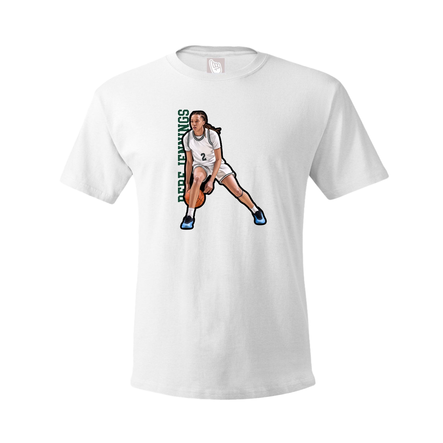 Youth Tee — Name Vertical in White