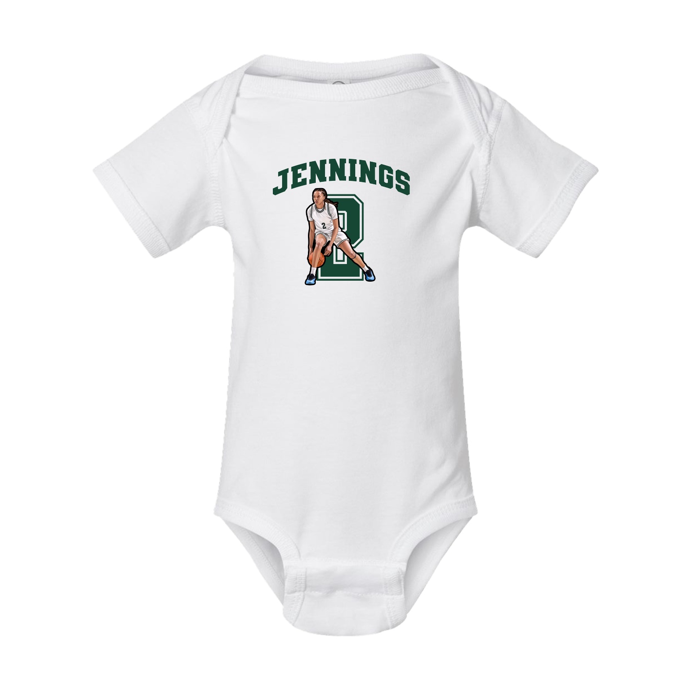 Baby Onesie — Number in White