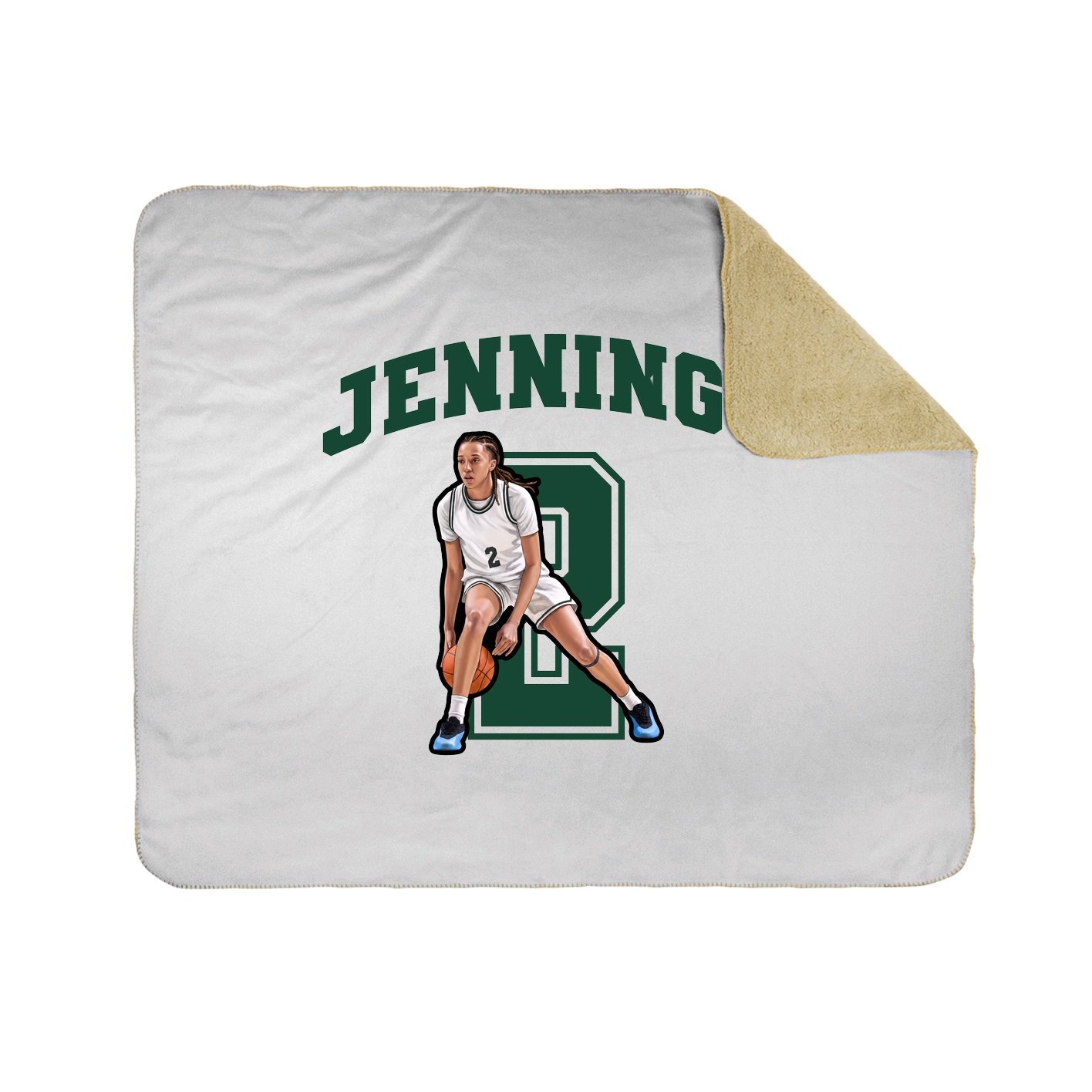 Throw Blanket — Number in White