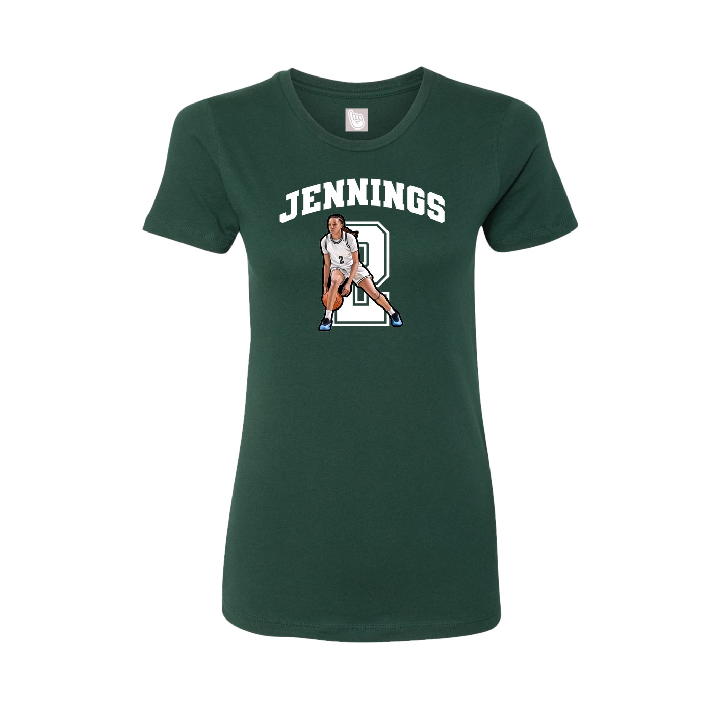 Fitted Women's Tee — Number in Green