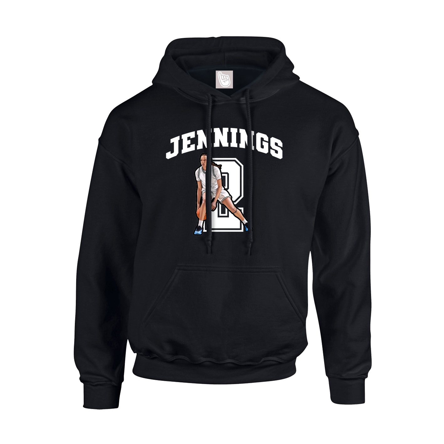 Youth Hoodie — Number in Black