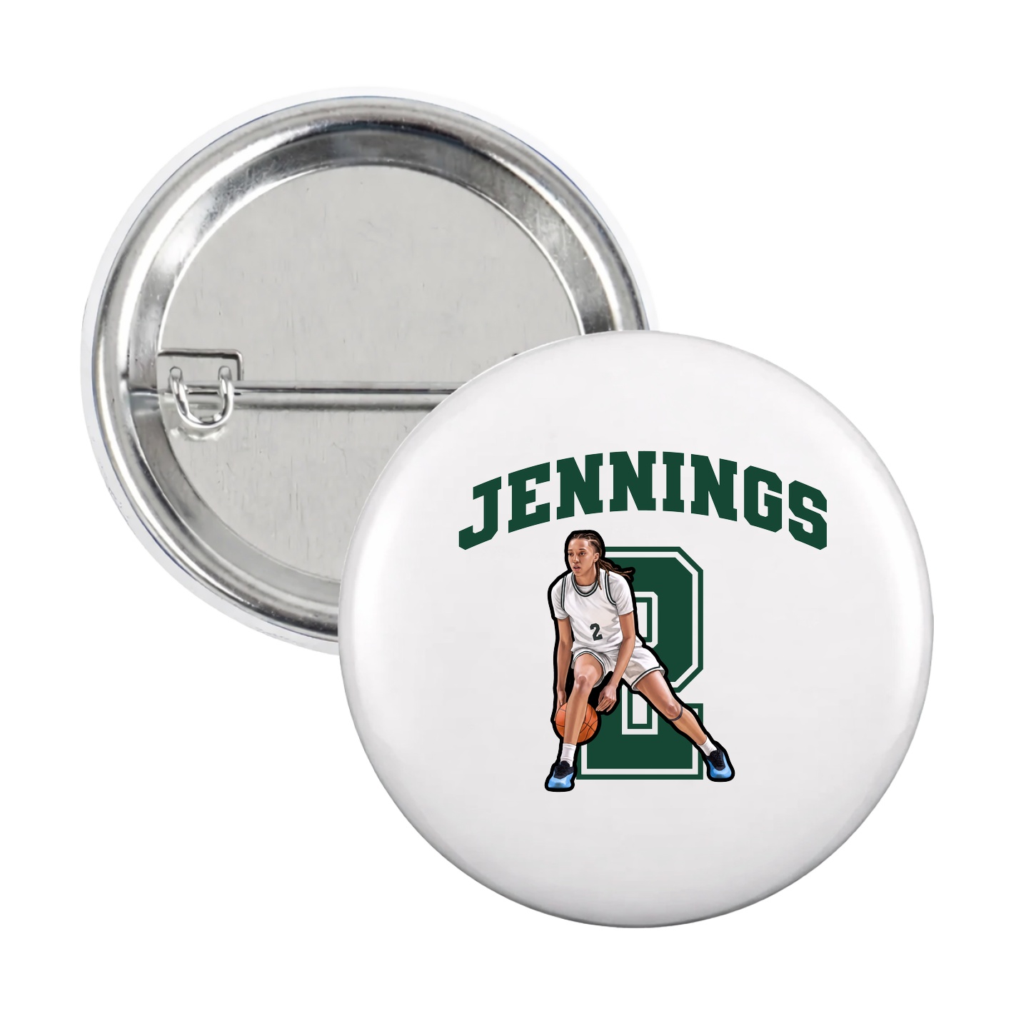 Game Day Button — Number in White