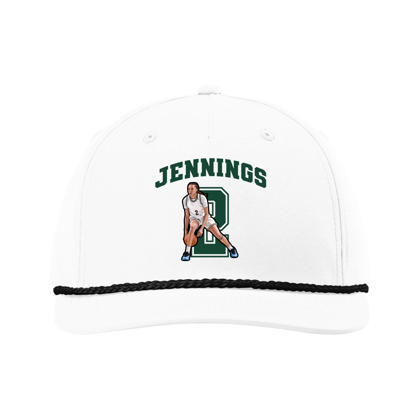 Five-Panel Classic Rope Cap — Number in White