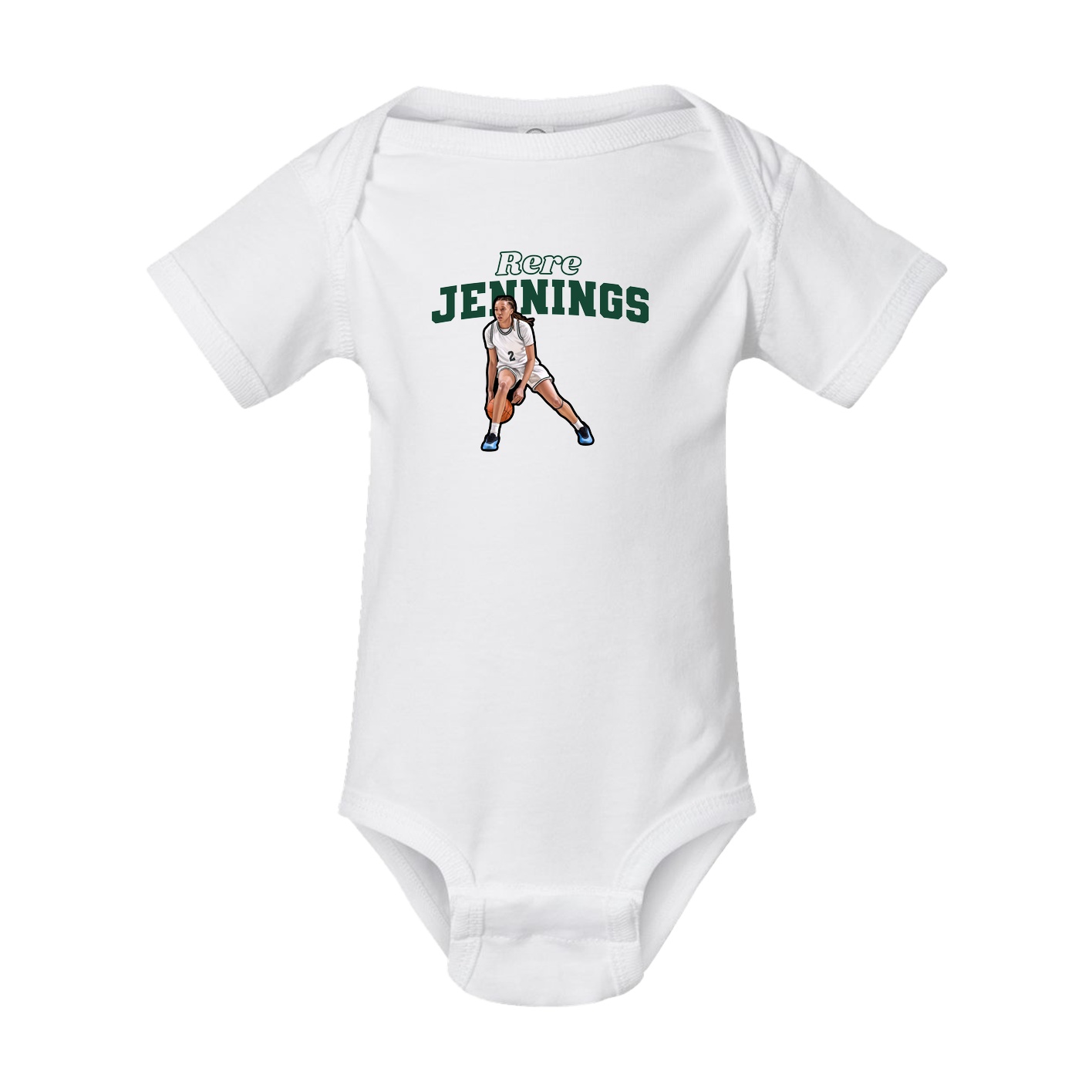 Baby Onesie — Name Arch in White
