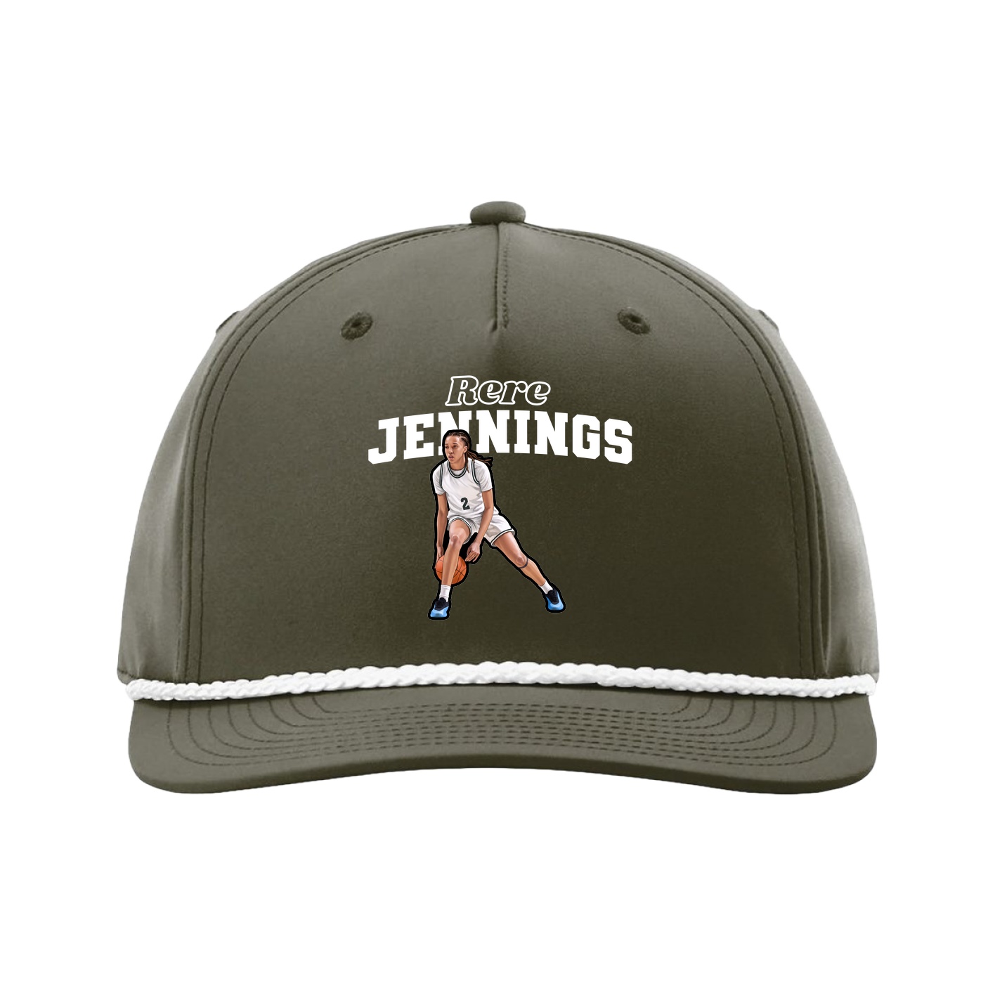 Five-Panel Classic Rope Cap — Name Arch in Green