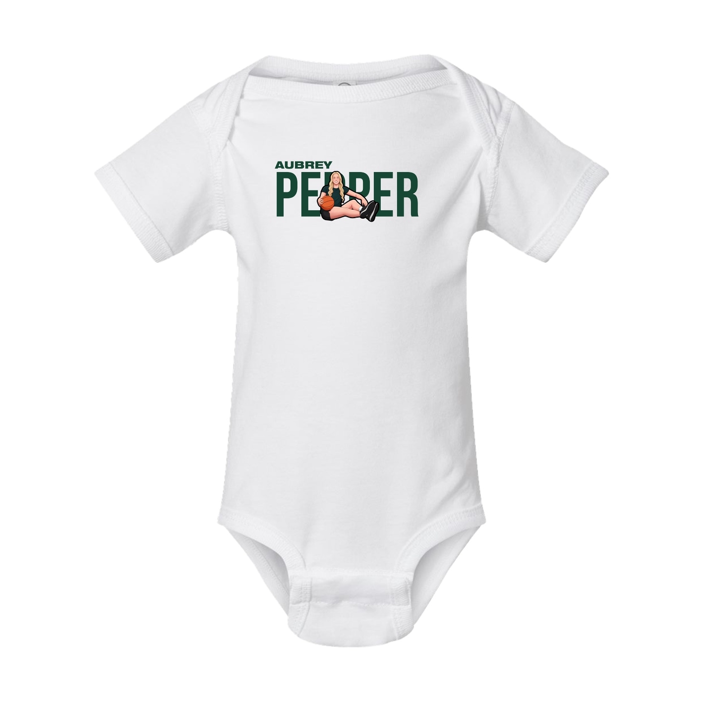 Baby Onesie — Player Name in White