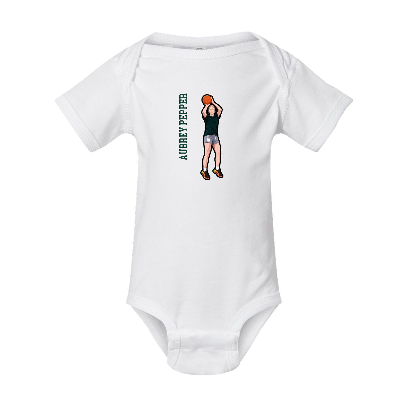 Baby Onesie — Name Vertical in White